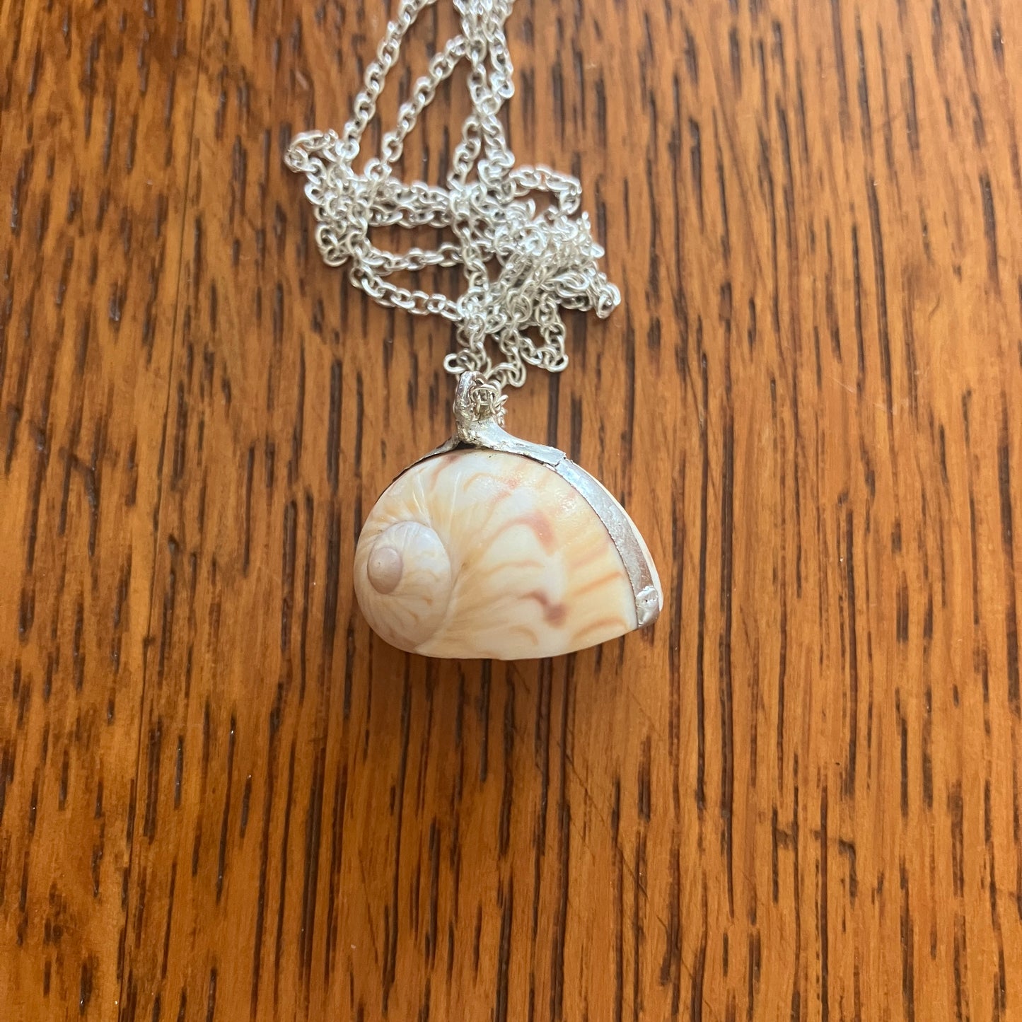 Sea Sell Artisan Made Pendant Handcrafted Sea Shell Necklace 3/4 in x 1/2 in