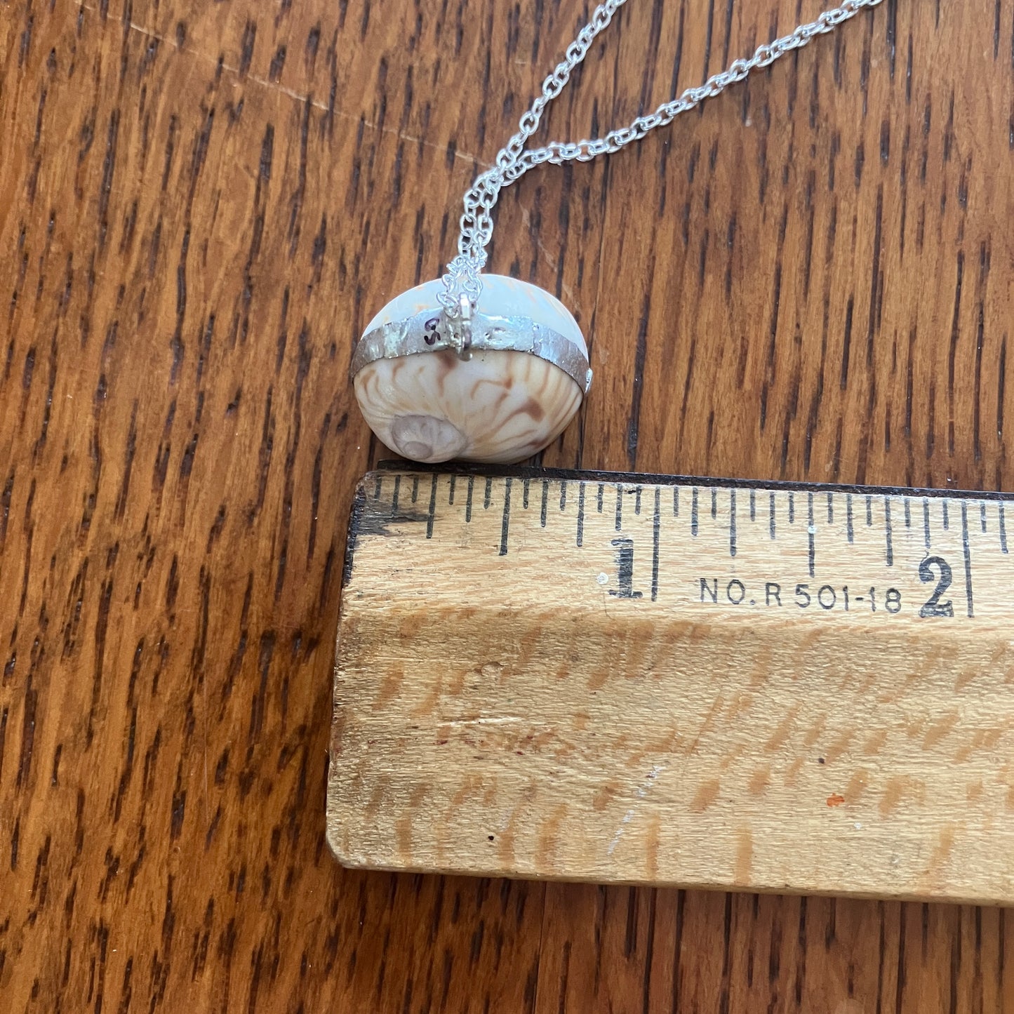 Sea Sell Artisan Made Pendant Handcrafted Sea Shell Necklace 3/4 in x 1/2 in