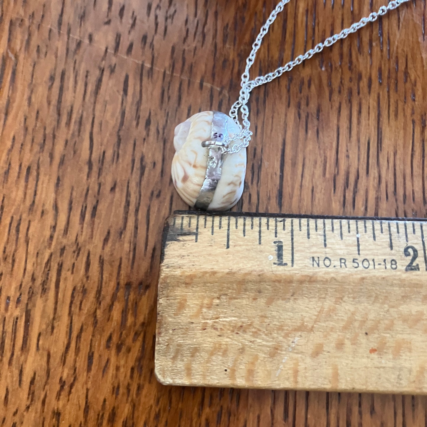 Sea Sell Artisan Made Pendant Handcrafted Sea Shell Necklace 3/4 in x 1/2 in