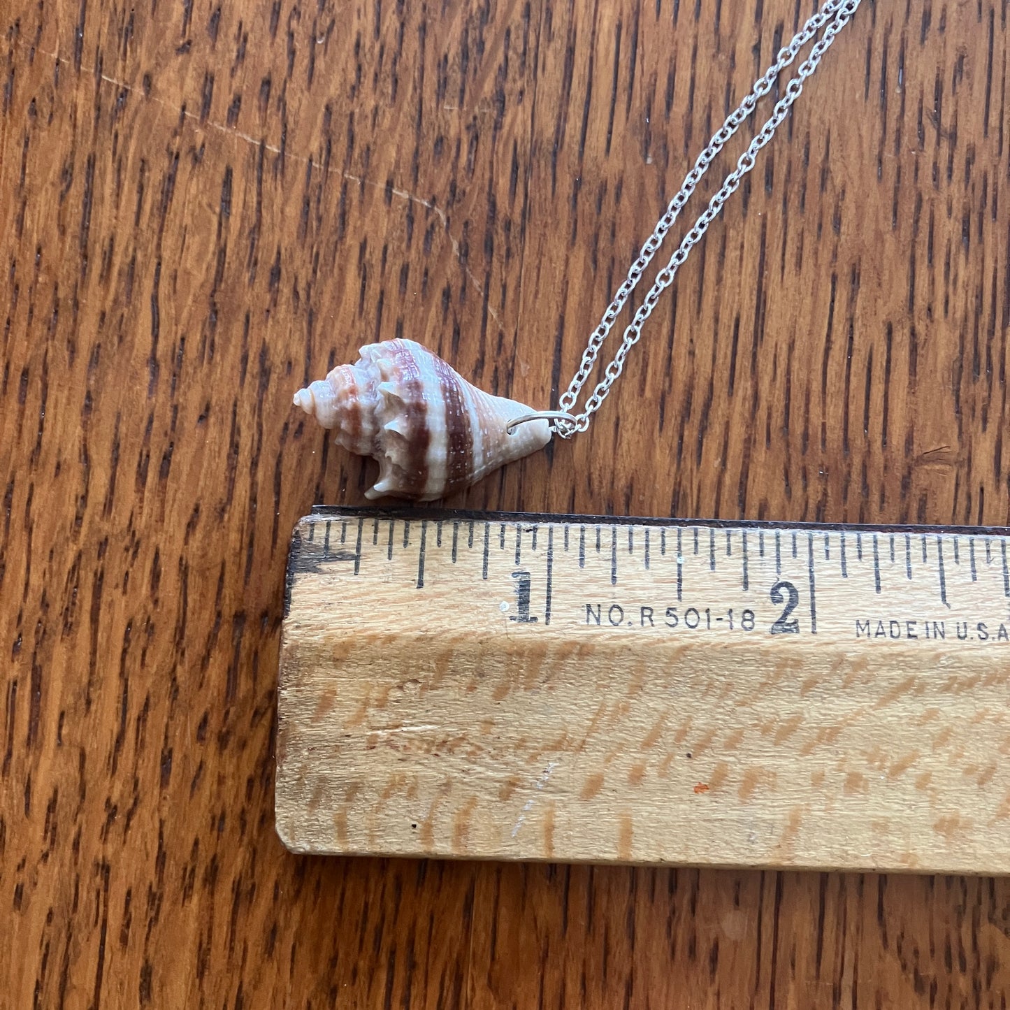 Sea Sell Artisan Made Pendant Handcrafted Sea Shell Necklace 5/8in x 1in Mermaid Jewelry