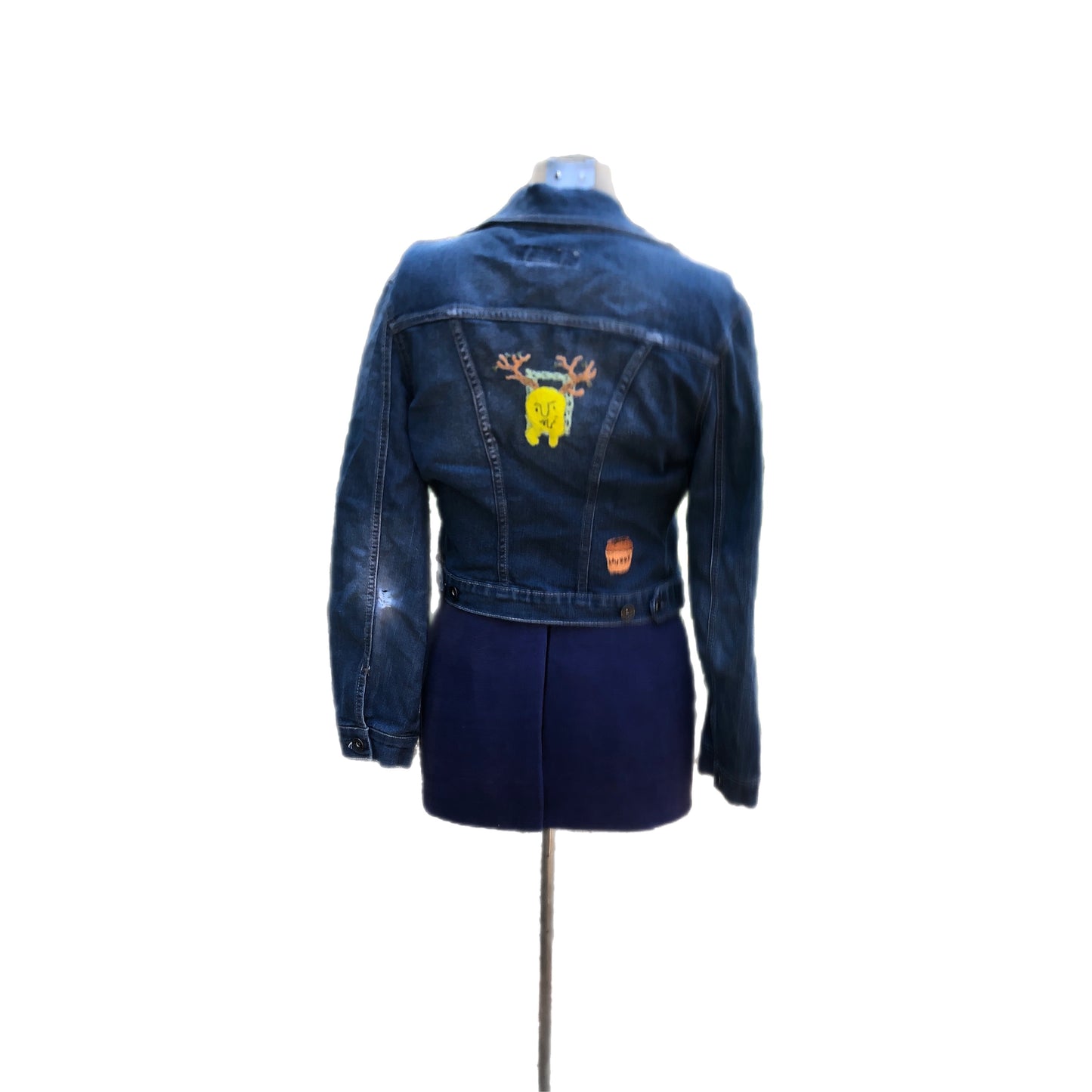 Stuffed With Fluff Upcycled Jean Jacket Hand Embroidered Size Small