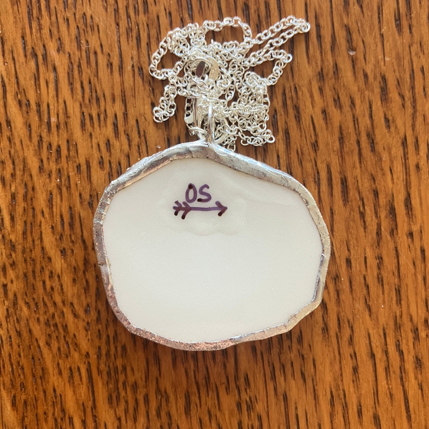 Broken Pottery Artisan Made Bear Pendant Great Smokey Mountain Plate Handcrafted Necklace 1 5/8 in x 1 3/8 in