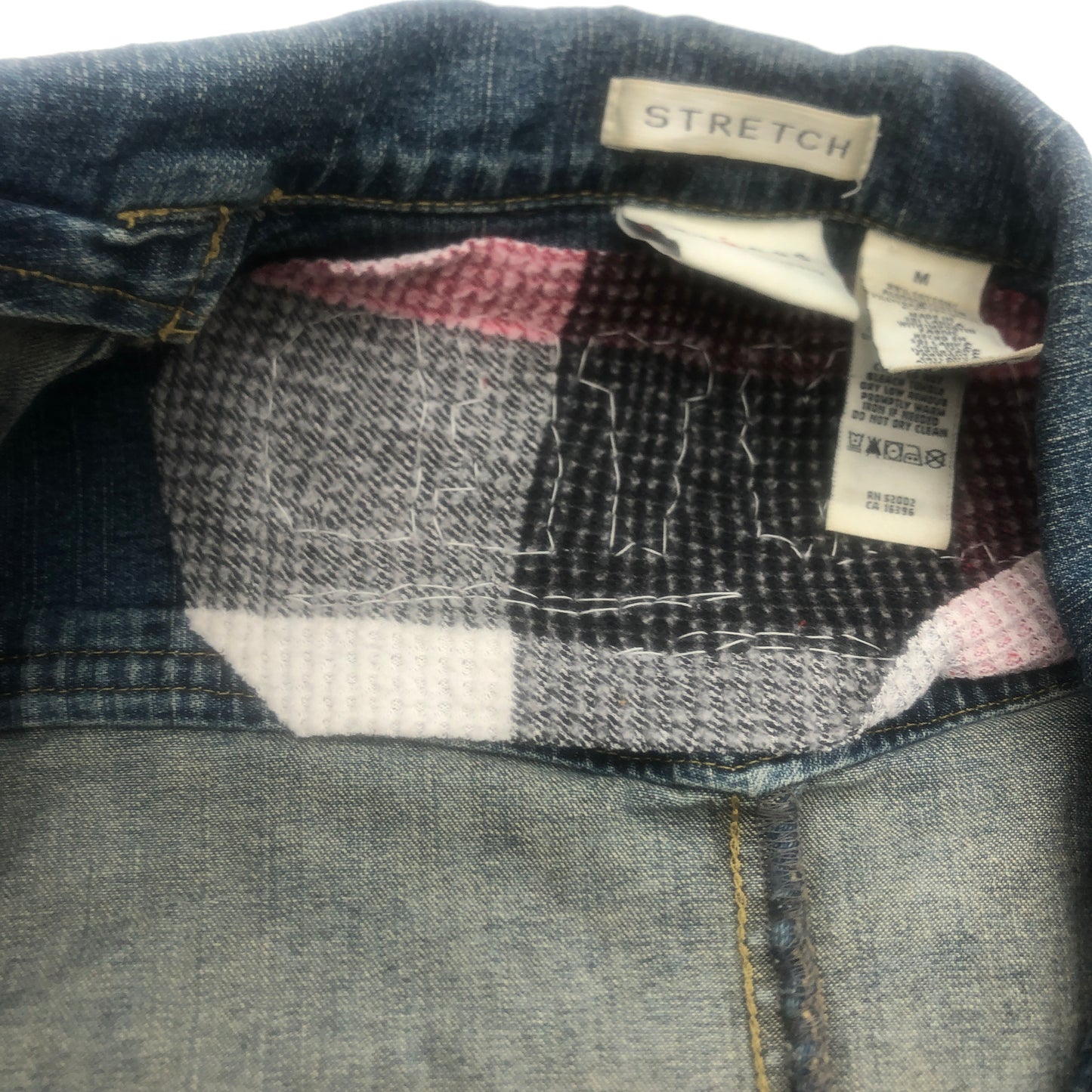 Wanted Upcycled Jean Jacket Hand Embroidered Size Medium