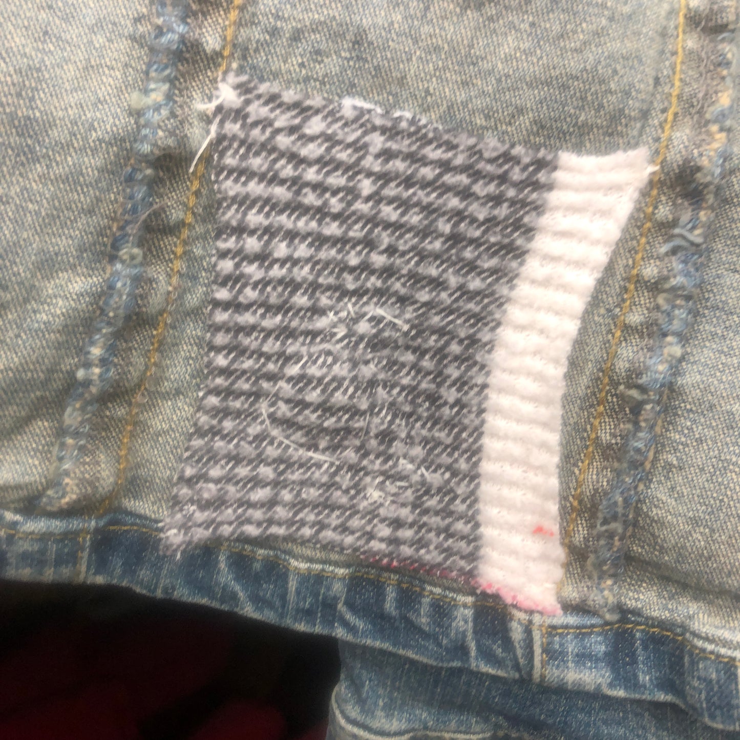 Wanted Upcycled Jean Jacket Hand Embroidered Size Medium