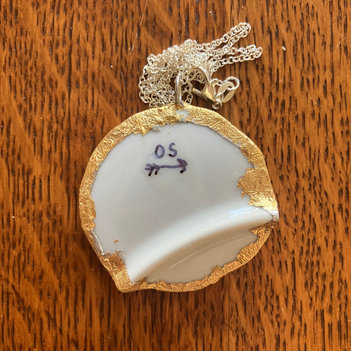 Broken Pottery Artisan Made Cat Pendant Kitten Collector Plate Handcrafted Necklace 1.75 in x 1.75 in