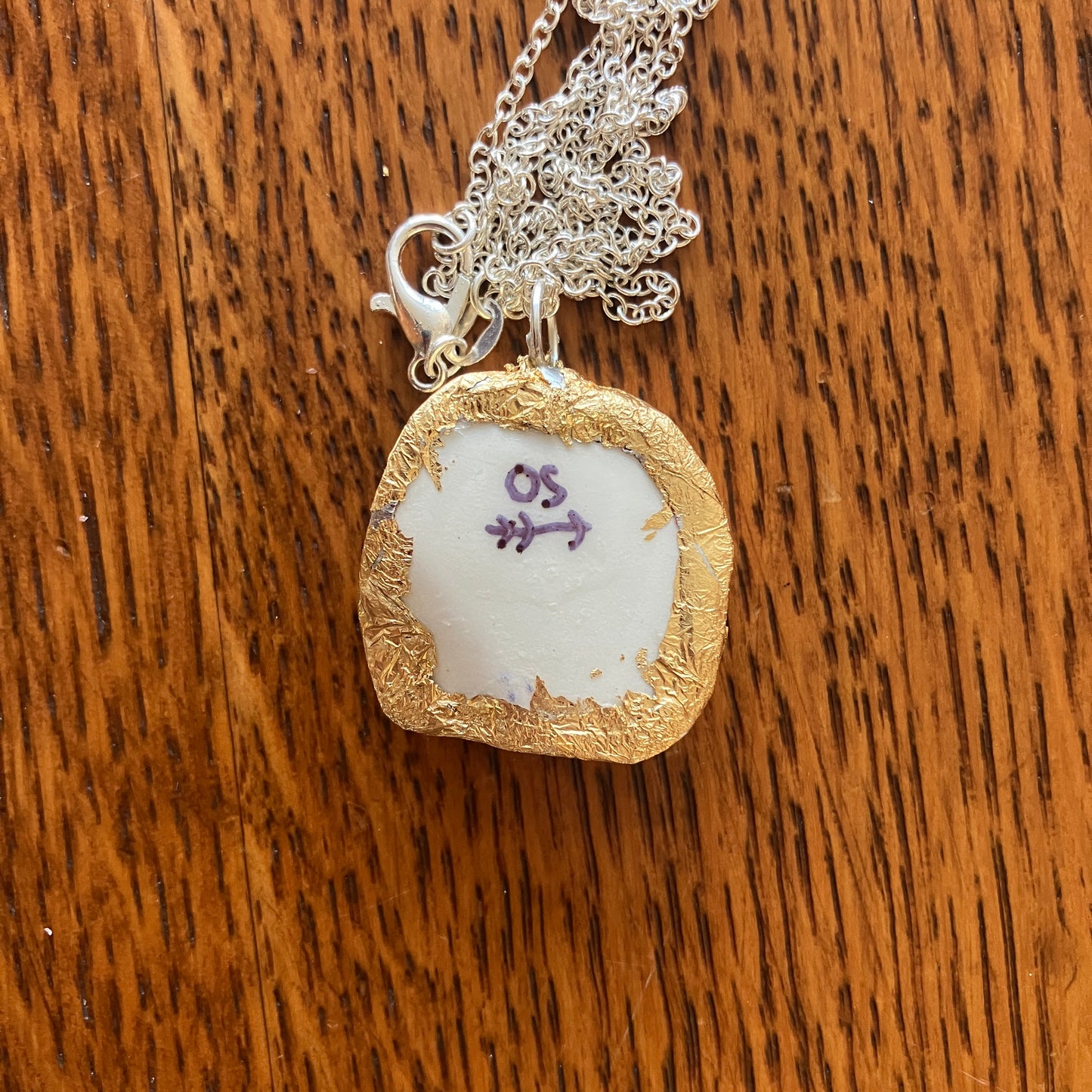 Broken Pottery Artisan Made Native American Pendant Great Smokey Mountain Plate Handcrafted Necklace 1 in x 1 in