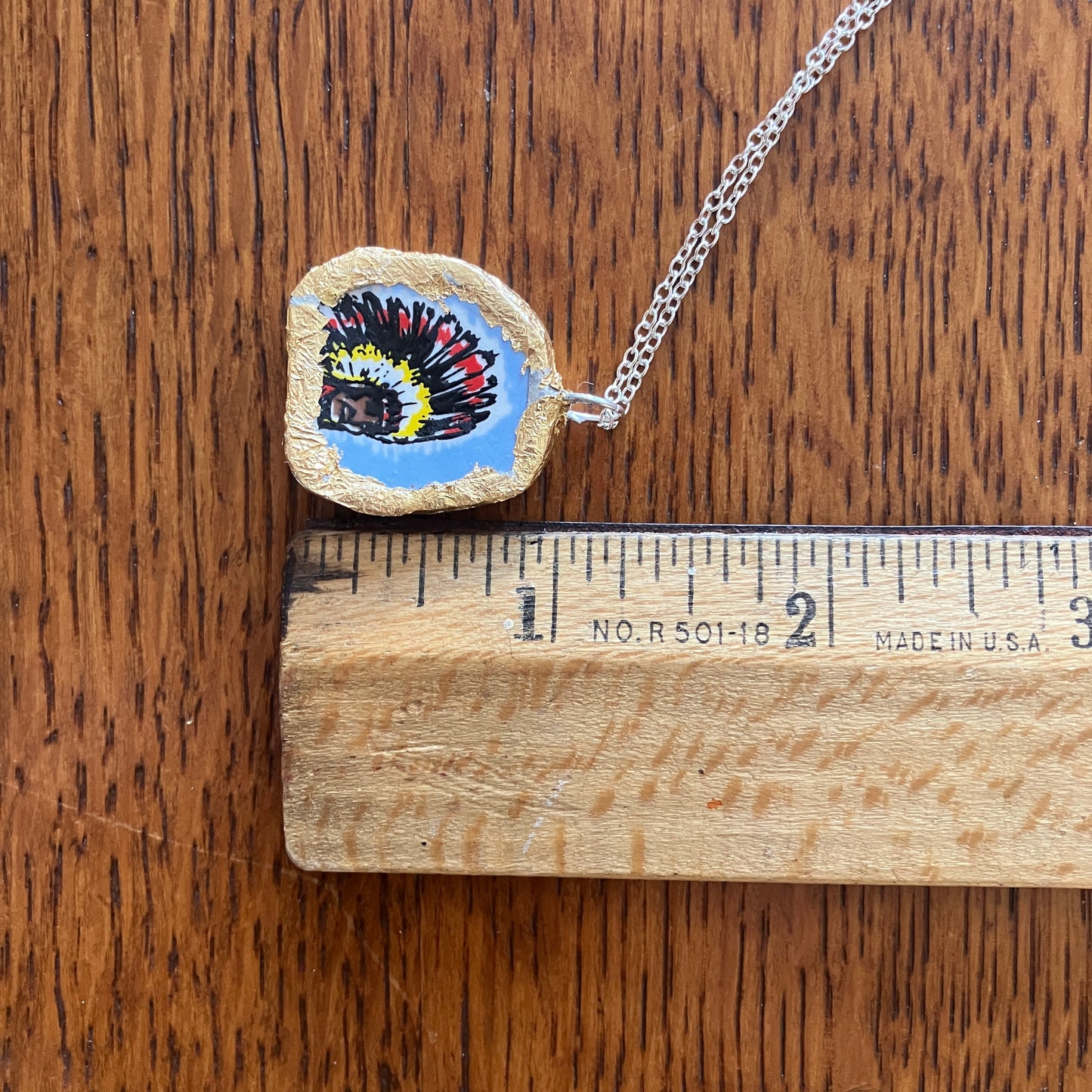 Broken Pottery Artisan Made Native American Pendant Great Smokey Mountain Plate Handcrafted Necklace 1 in x 1 in