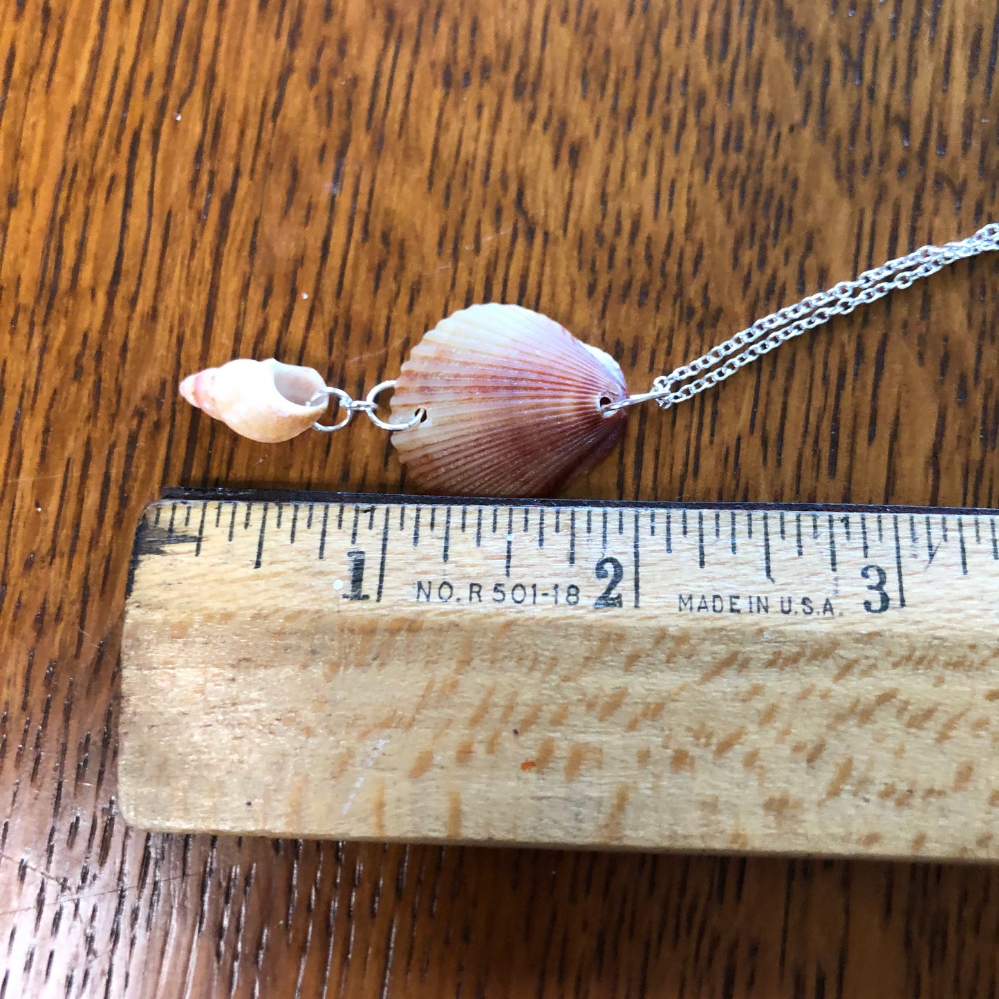 Scallop And Periwinkle Artisan Made Pendent Handcrafted Sea Shell Necklace 1 in x 1.75 in Mermaid Jewelry