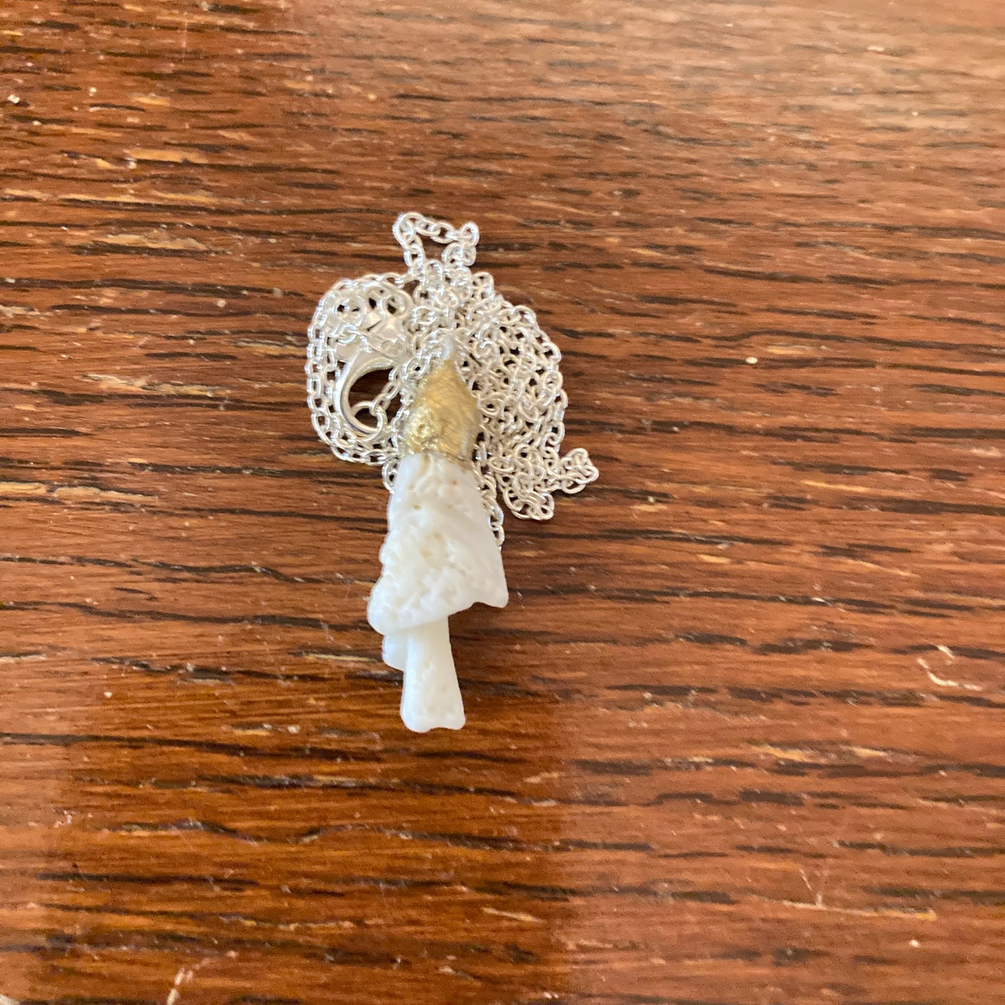 Sea Shell Spiral Artisan Made Pendant Handcrafted Sea Shell Necklace 3/8 in x 1 in
