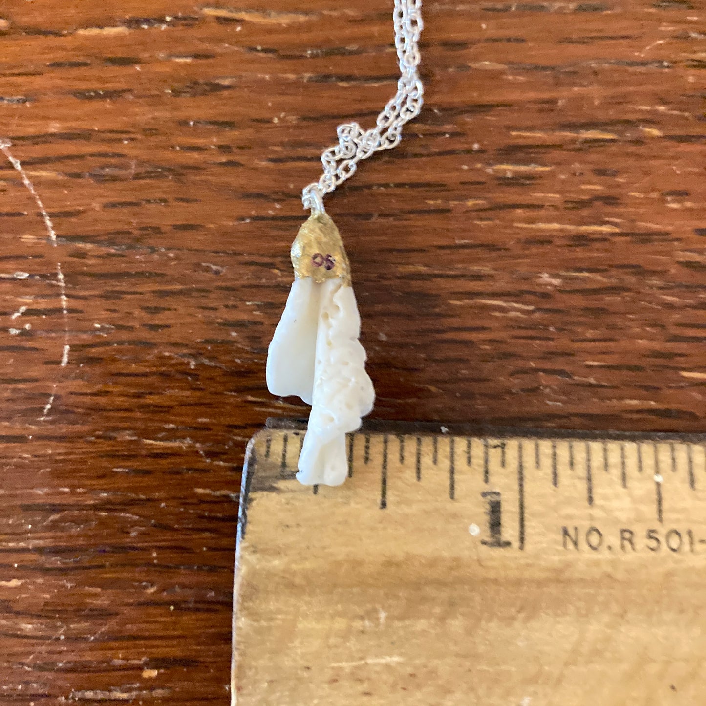 Sea Shell Spiral Artisan Made Pendant Handcrafted Sea Shell Necklace 3/8 in x 1 in