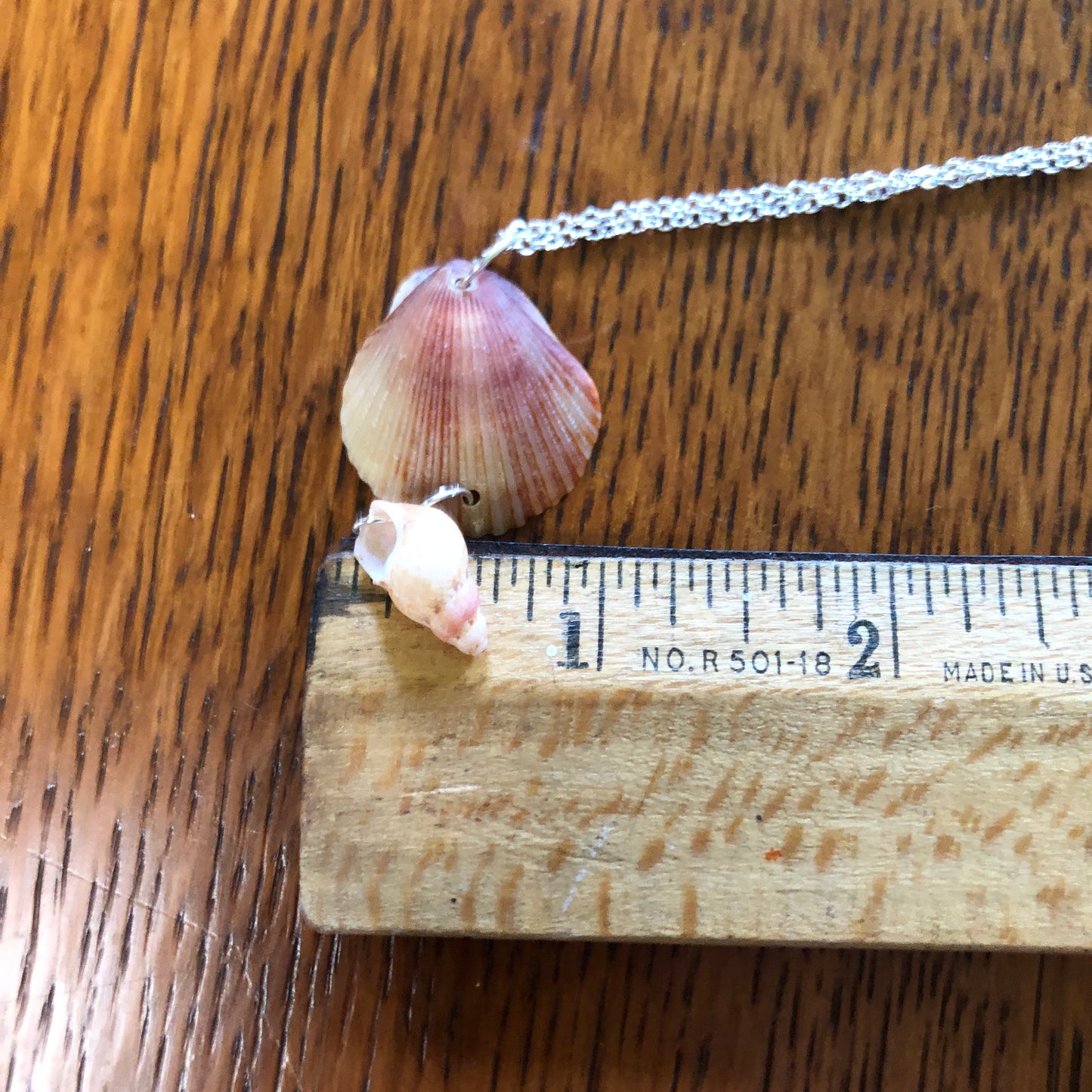 Scallop And Periwinkle Artisan Made Pendent Handcrafted Sea Shell Necklace 1 in x 1.75 in Mermaid Jewelry