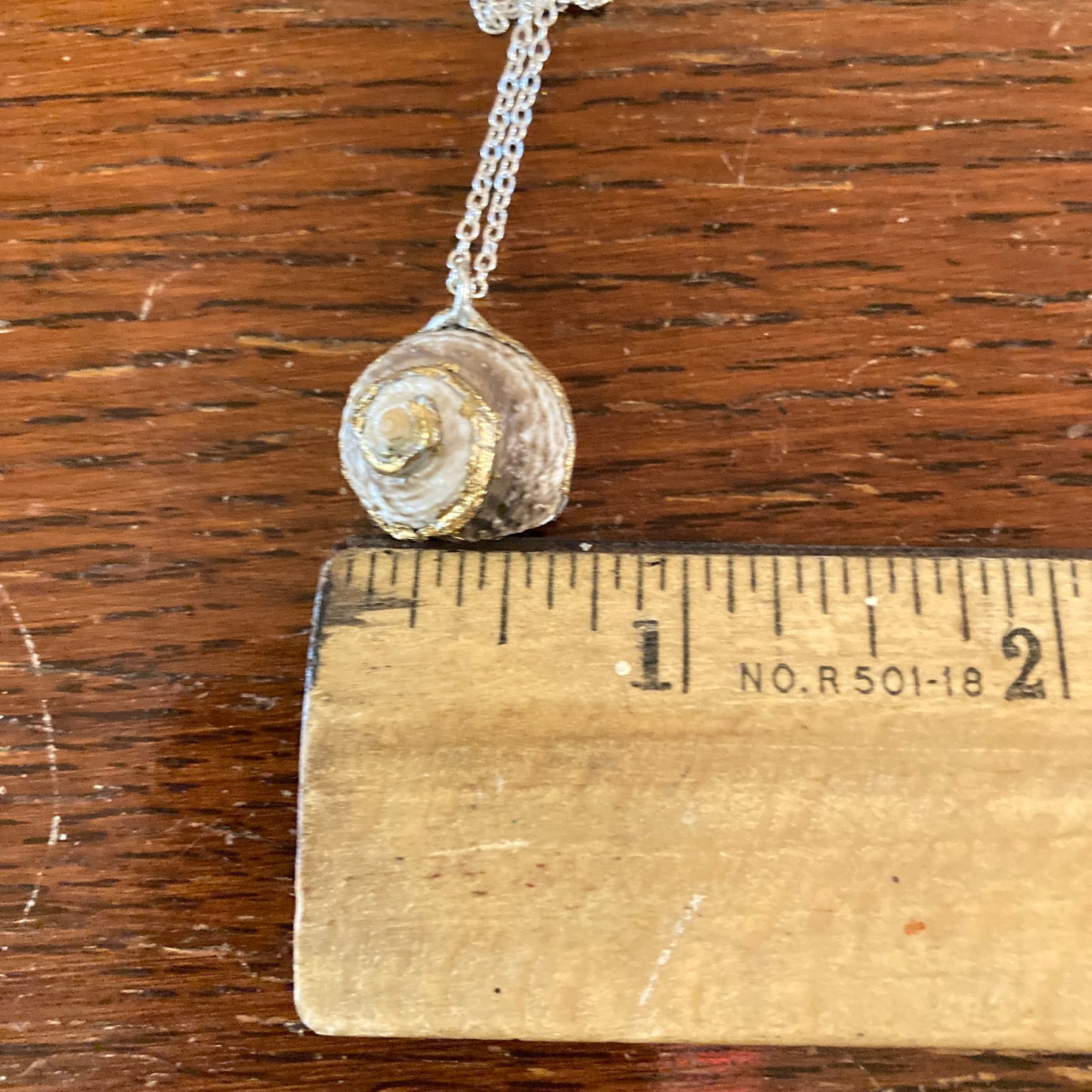 Sea Witch Artisan Made Pendant Handcrafted Sea Shell Necklace 5/8 in x 5/8 in