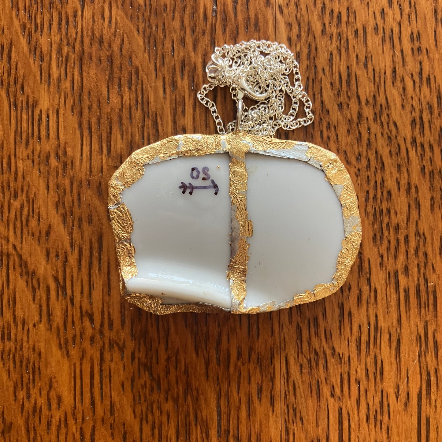 Broken Pottery Artisan Made Cat Pendant Kitten Collector Plate Handcrafted Necklace 2in x 1.25in