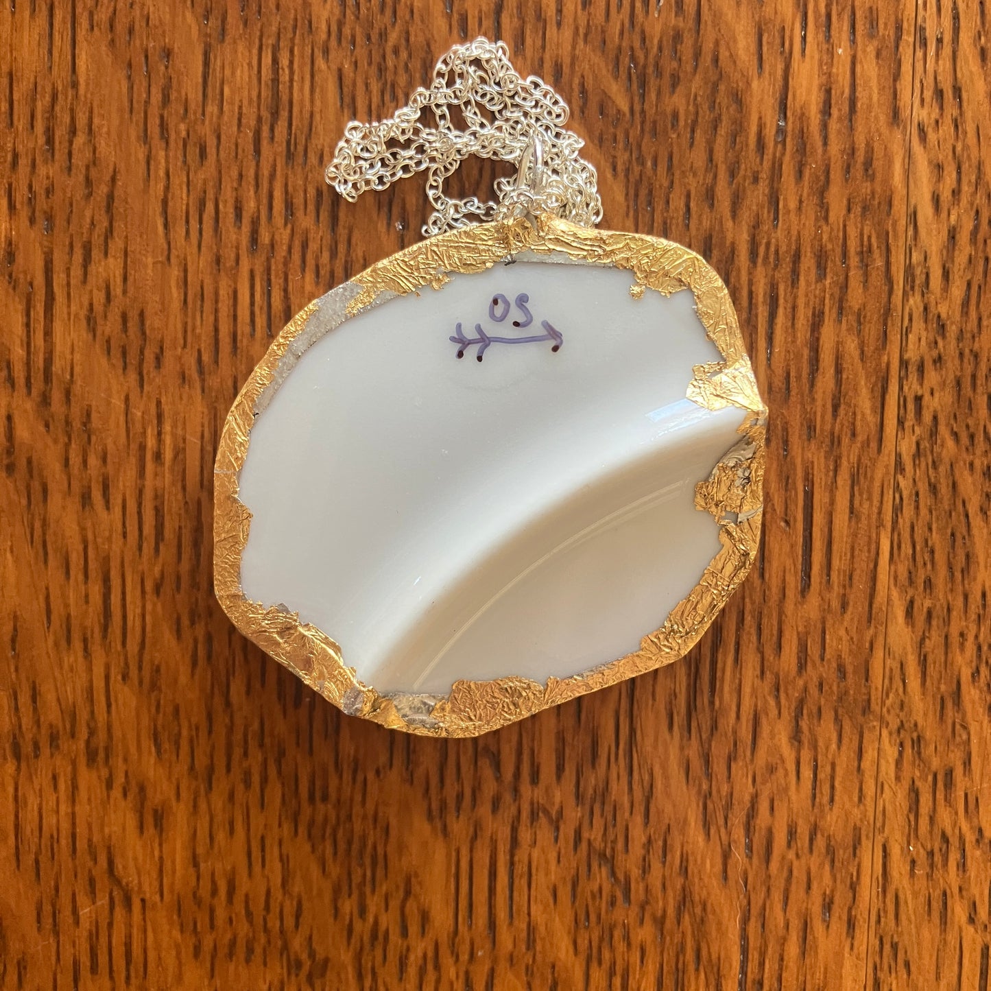 Broken Pottery Artisan Made Cat Pendant Kitten Collector Plate Handcrafted Necklace 2 in x 2 in