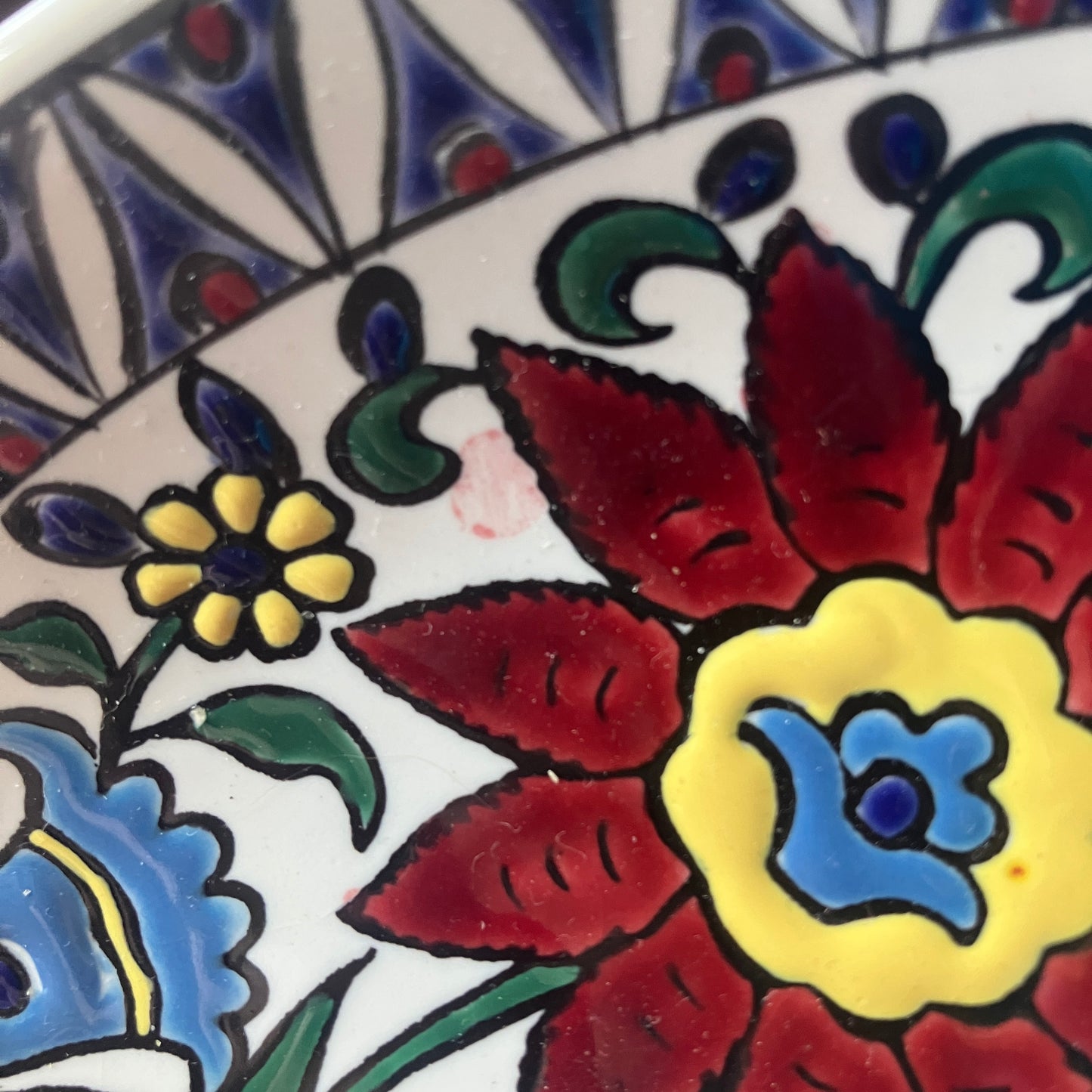 Vintage Neofitou Keramik Hand Painted Plate, Rhodian Deer Ceramic, Faliraki Rhodes Greece, 9.5 Inch