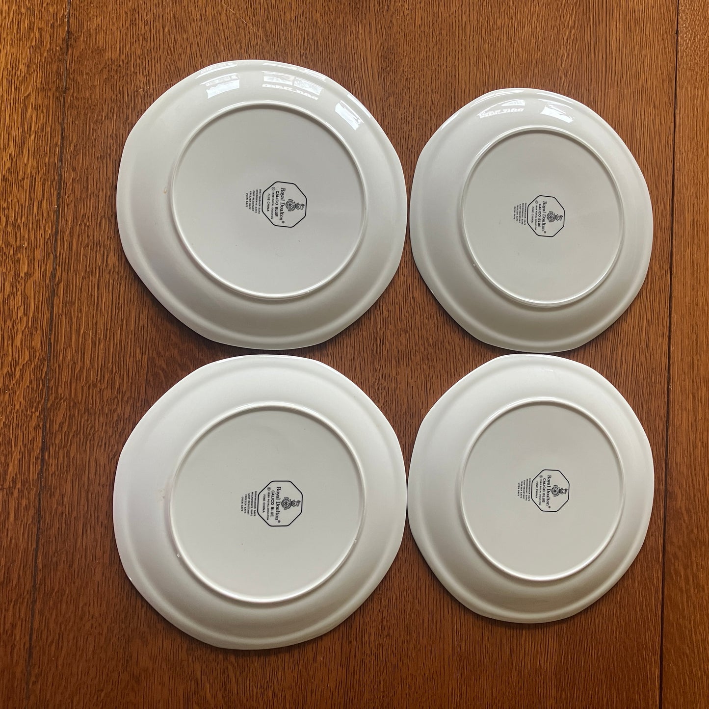 Royal Doulton Calico Blue Dinner Plate Set of 4 10.5" Vintage England