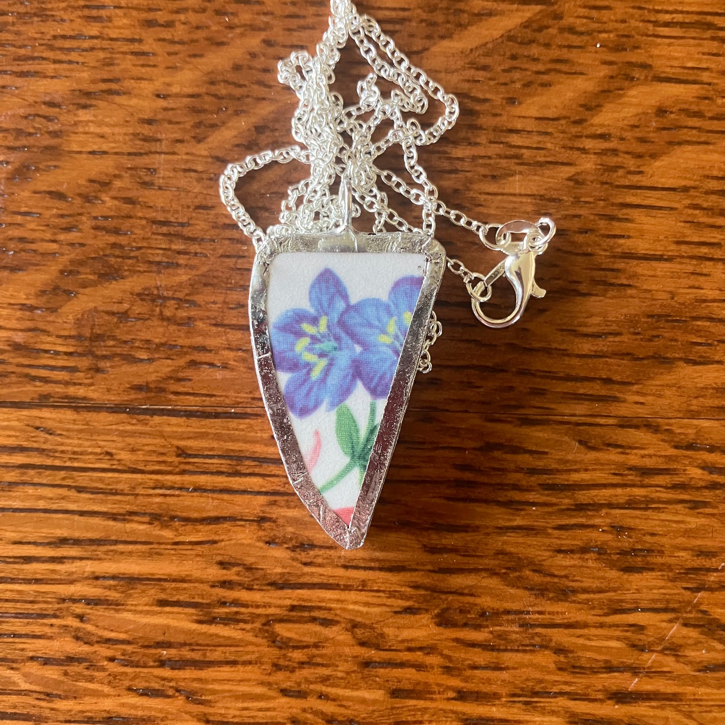 Broken Pottery Artisan Made Pendant Studio Nova Plate Handcrafted Necklace 3/4 in x 1.25 in