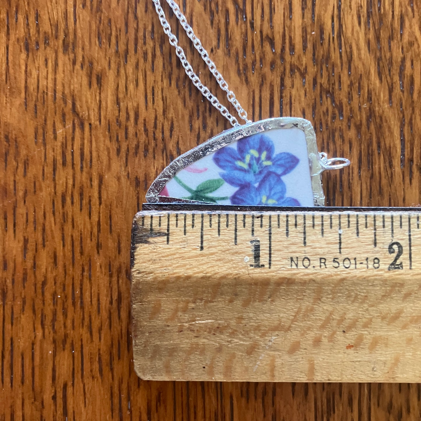 Broken Pottery Artisan Made Pendant Studio Nova Plate Handcrafted Necklace 3/4 in x 1.25 in