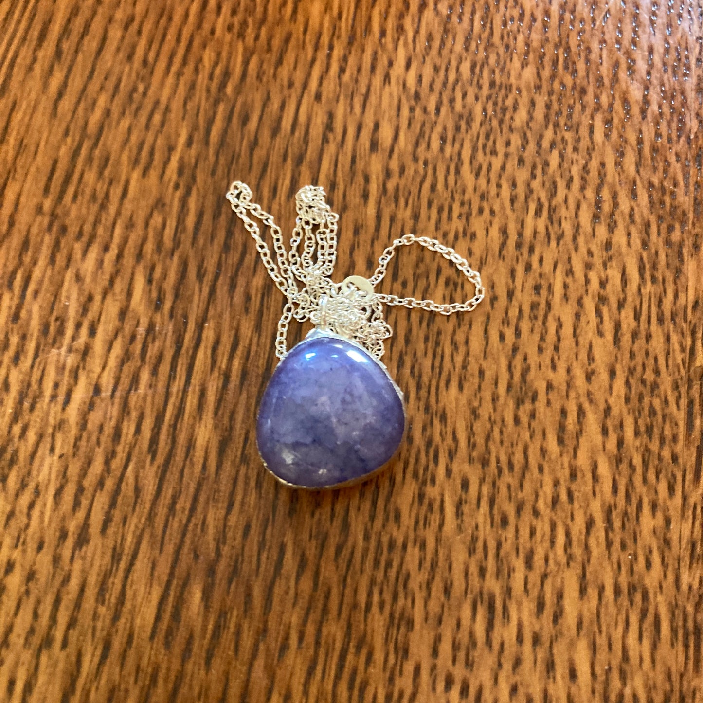 Artisan Made Rock Pendant Resembles Amethyst Handcrafted Necklace 3/4 in x 7/8 in