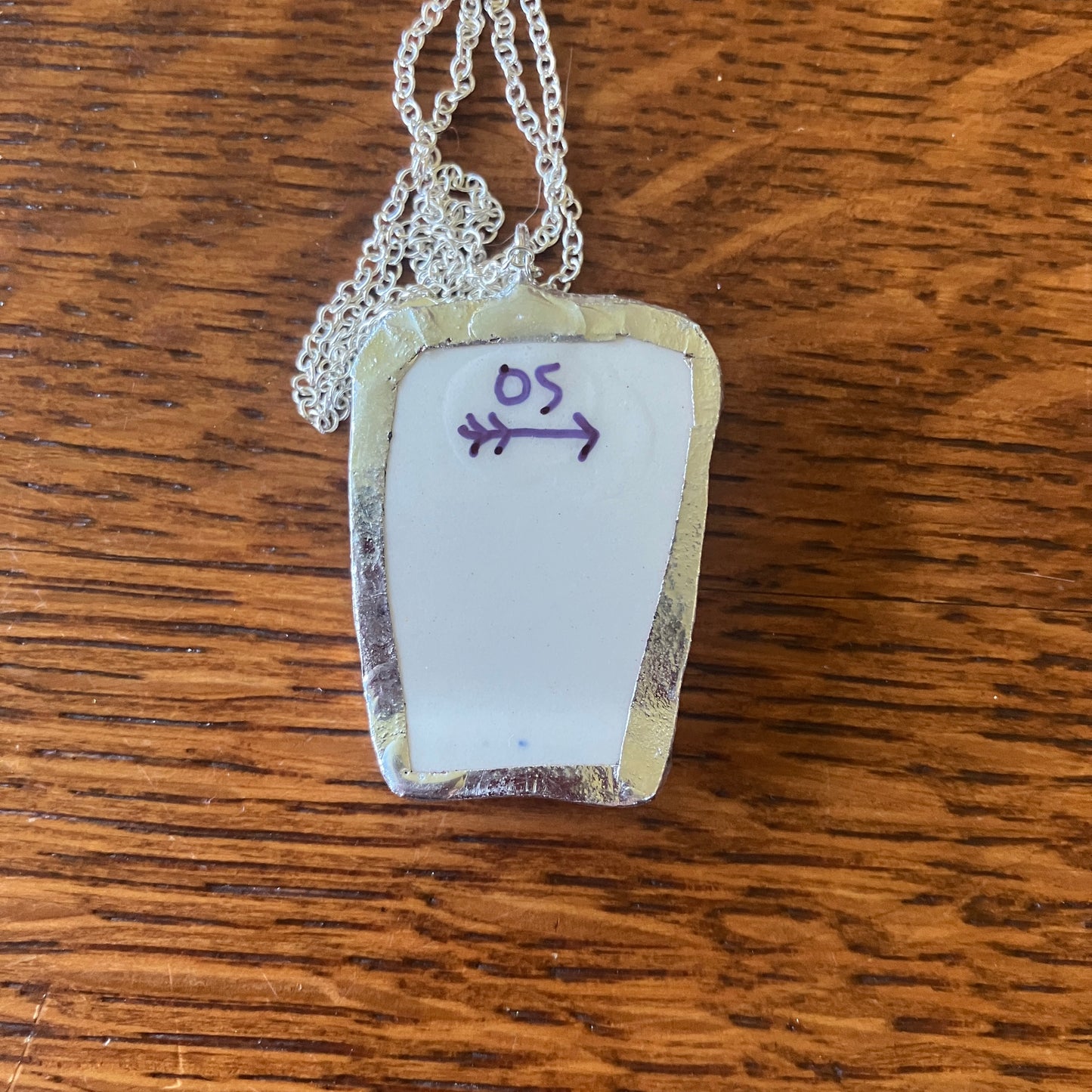Artisan Made Gemini Pendant Repurposed Zodiac Calendar Plate Shard Unique Necklace 1in x 1.5in