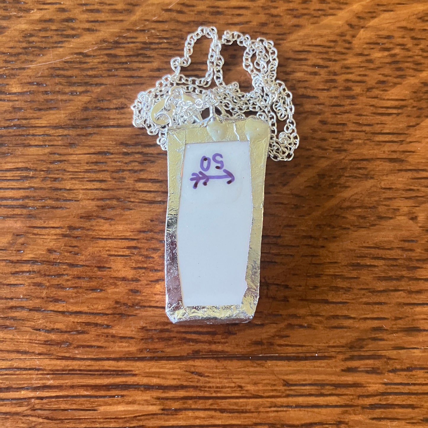 Artisan Made Scorpio Pendant Repurposed Zodiac Calendar Plate Shard Unique Necklace 3/4in x 1.5in