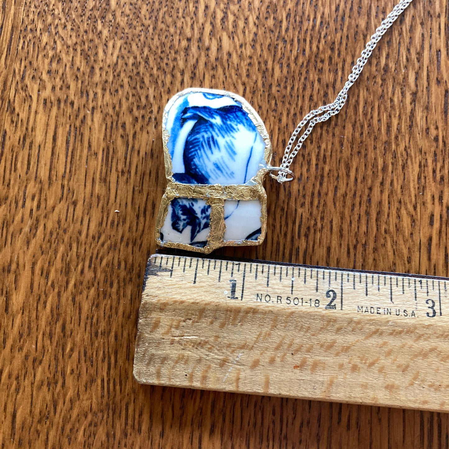 Broken Pottery Artisan Made Pig Pendant Molly Hatch Mug Handcrafted Necklace 1.75 in x 1 1/8 in