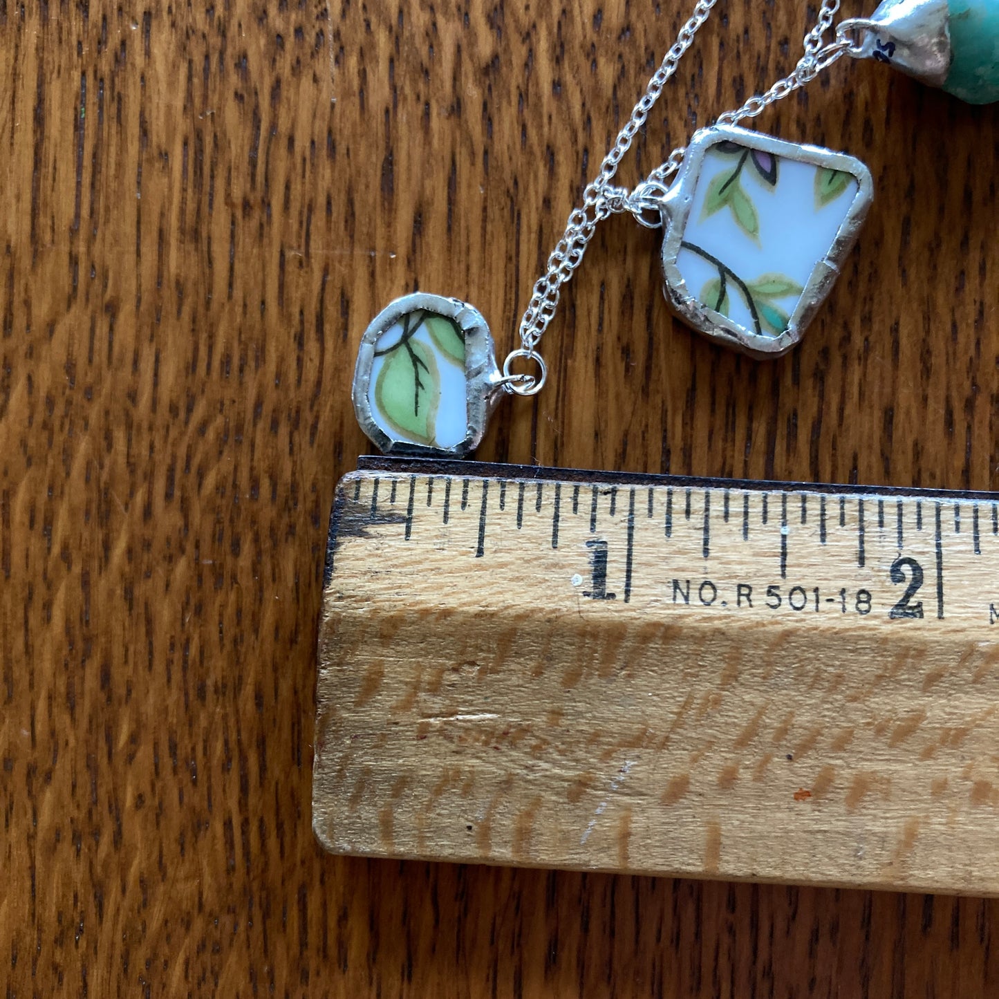 Broken Aladdin Fine China Fantasia Occupied Japan Plate And Green Rock Artisan Made Necklace Handcrafted