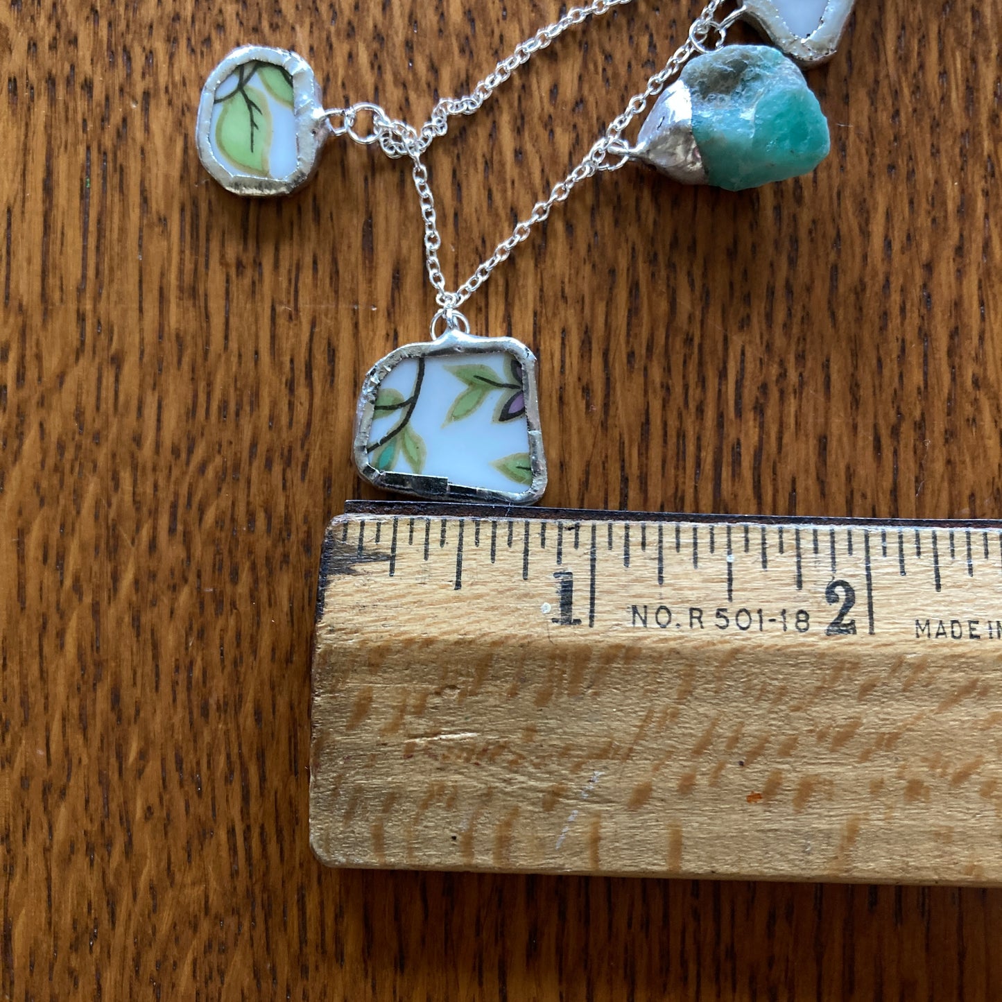 Broken Aladdin Fine China Fantasia Occupied Japan Plate And Green Rock Artisan Made Necklace Handcrafted