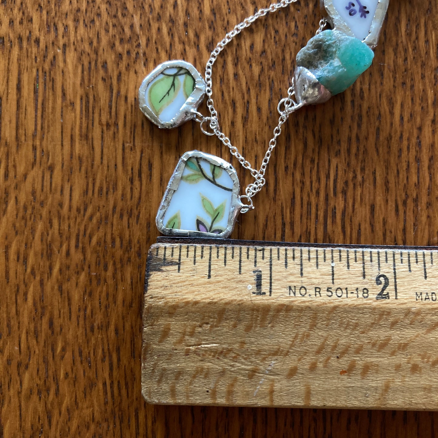 Broken Aladdin Fine China Fantasia Occupied Japan Plate And Green Rock Artisan Made Necklace Handcrafted