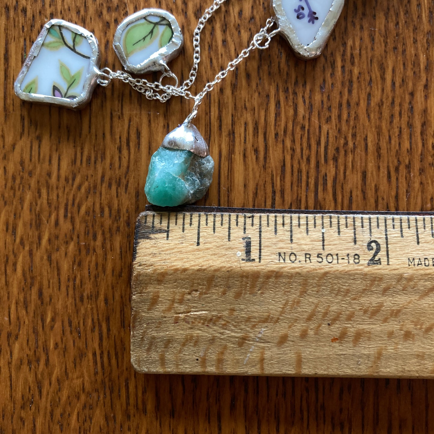 Broken Aladdin Fine China Fantasia Occupied Japan Plate And Green Rock Artisan Made Necklace Handcrafted