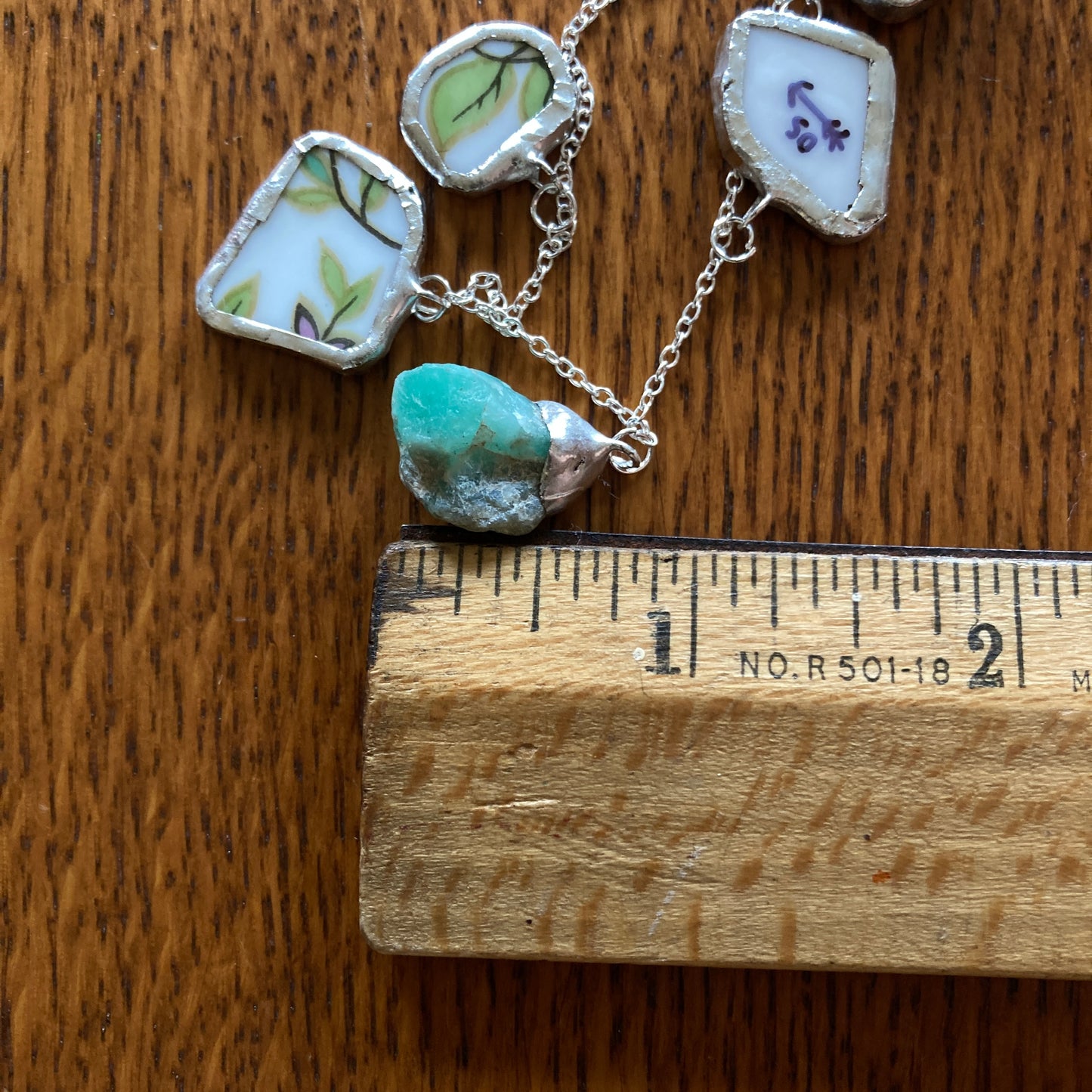 Broken Aladdin Fine China Fantasia Occupied Japan Plate And Green Rock Artisan Made Necklace Handcrafted