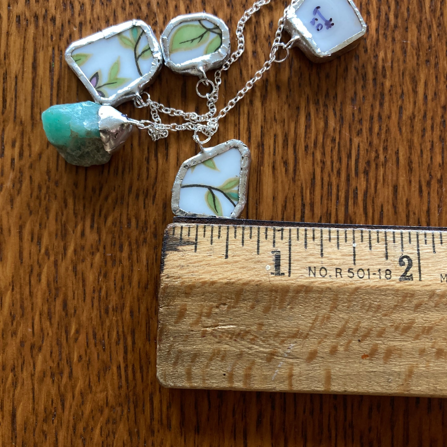 Broken Aladdin Fine China Fantasia Occupied Japan Plate And Green Rock Artisan Made Necklace Handcrafted