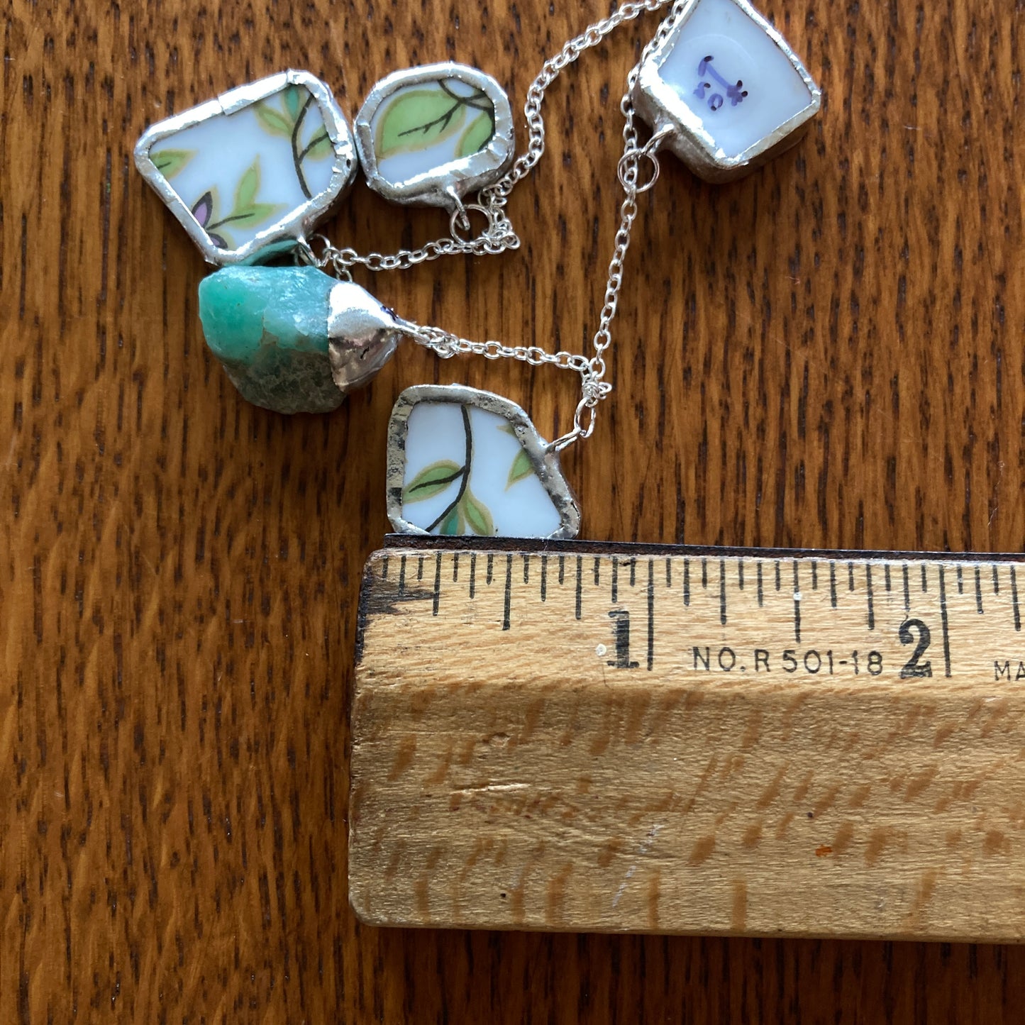 Broken Aladdin Fine China Fantasia Occupied Japan Plate And Green Rock Artisan Made Necklace Handcrafted