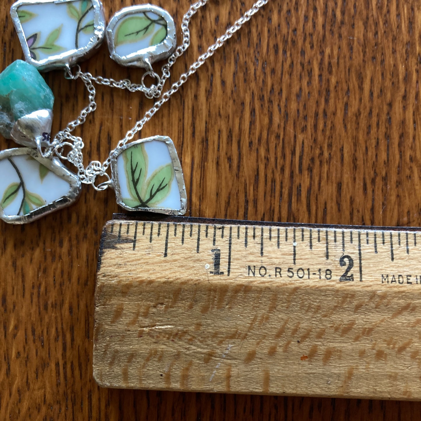 Broken Aladdin Fine China Fantasia Occupied Japan Plate And Green Rock Artisan Made Necklace Handcrafted
