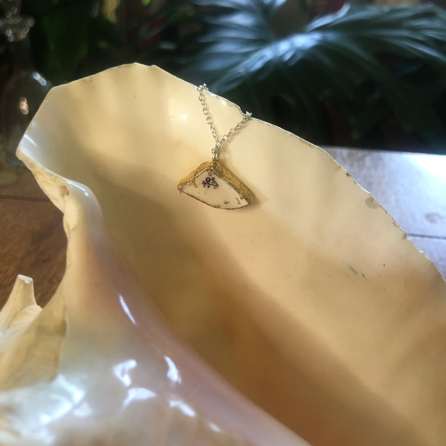 Broken Pottery Artisan Made Swordfish Pendant Florida Collectors Plate Handcrafted Necklace 3/4in x 1/2in