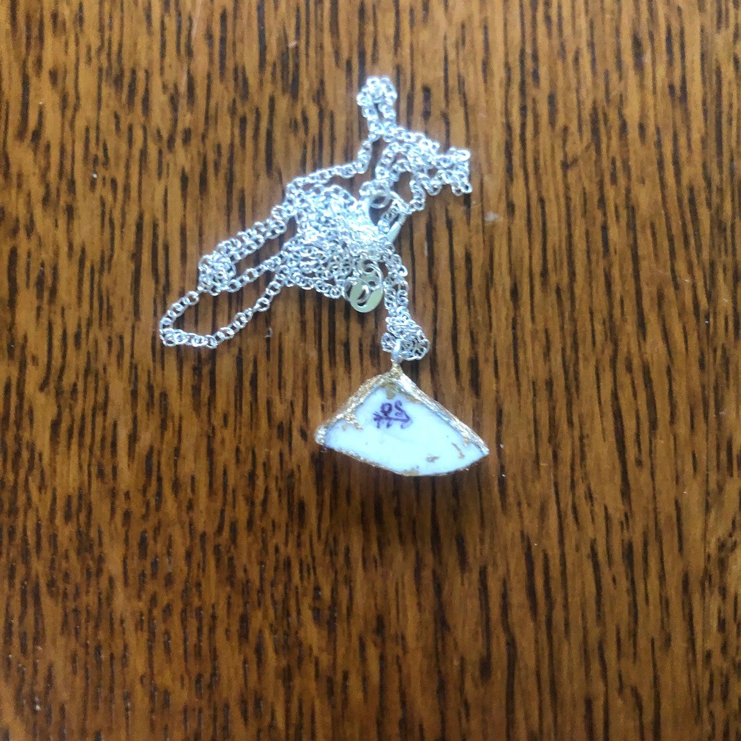 Broken Pottery Artisan Made Swordfish Pendant Florida Collectors Plate Handcrafted Necklace 3/4in x 1/2in