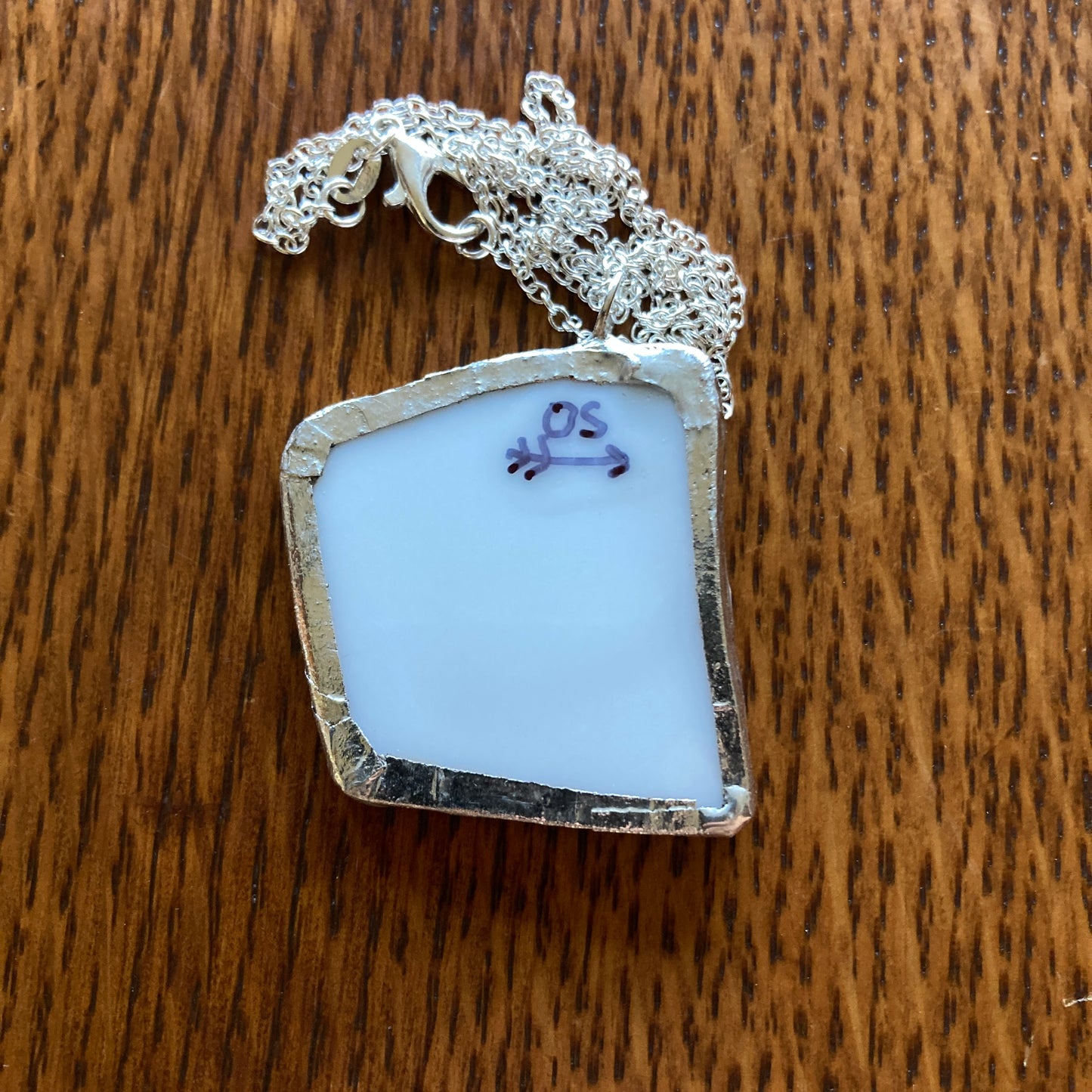 Broken Pottery Artisan Made Pendant Christian Religious Plate Handcrafted Necklace 1.5 in x 1.5 in