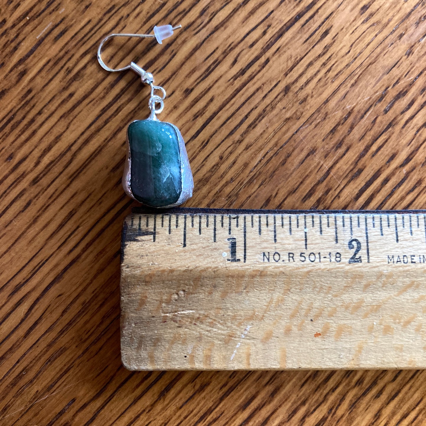 Artisan Made Rock Jewelry Set Resembles Moss Agate Handcrafted Necklace and Dangle Earrings