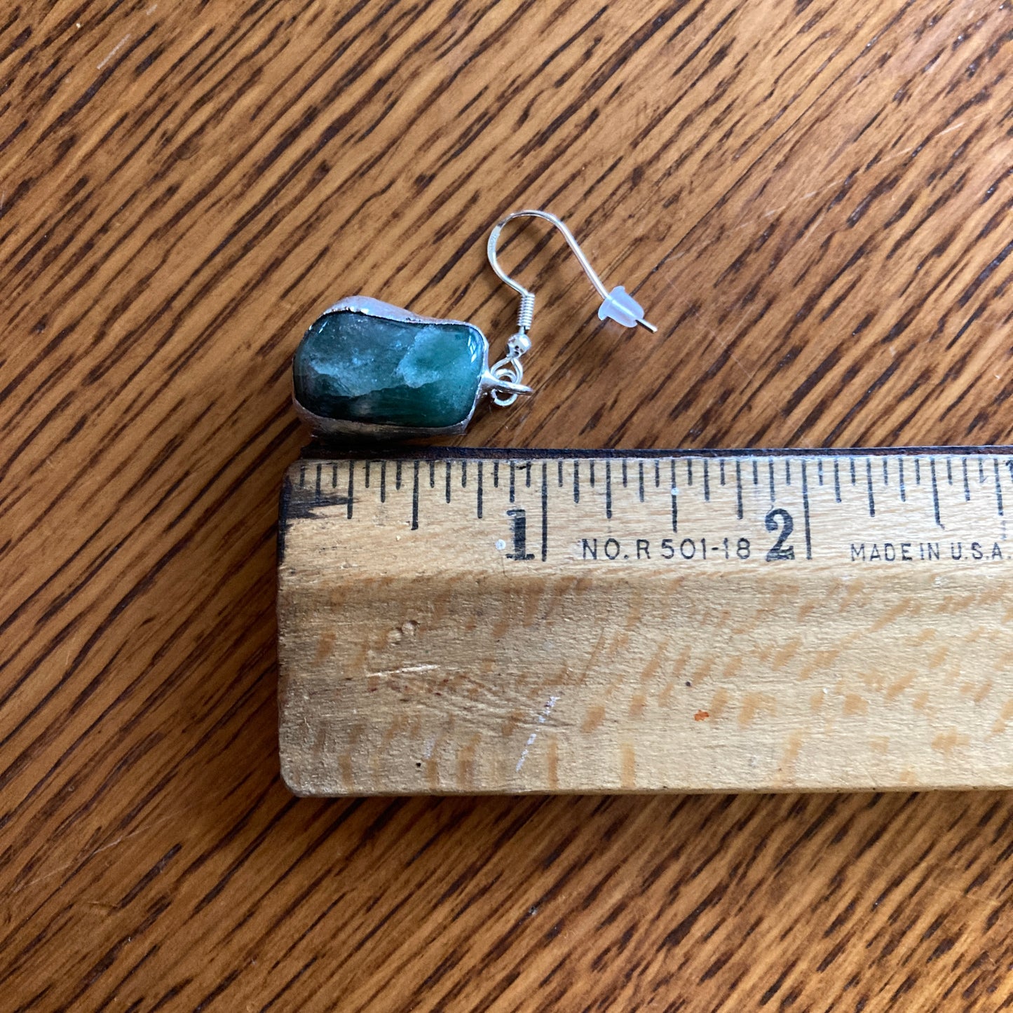 Artisan Made Rock Jewelry Set Resembles Moss Agate Handcrafted Necklace and Dangle Earrings