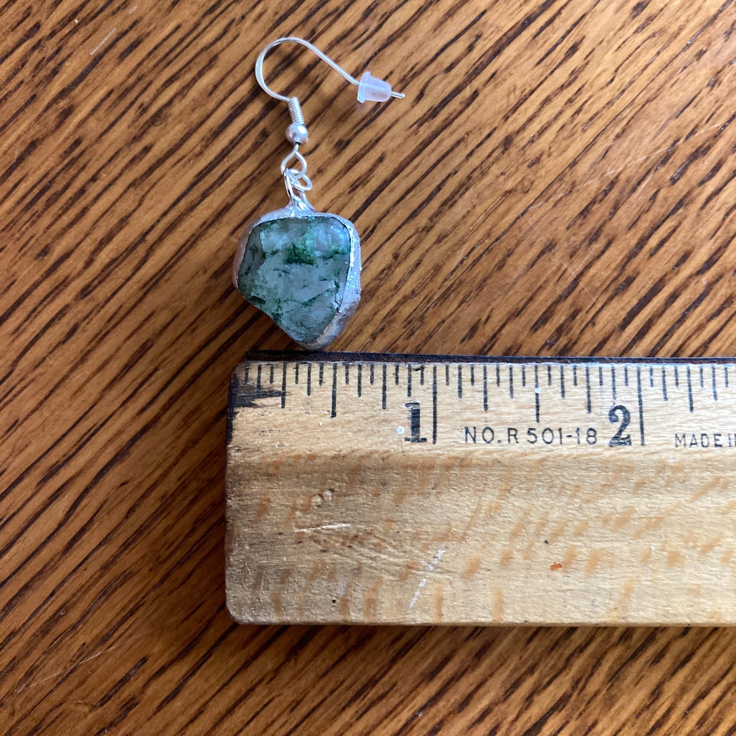 Artisan Made Rock Jewelry Set Resembles Moss Agate Handcrafted Necklace and Dangle Earrings