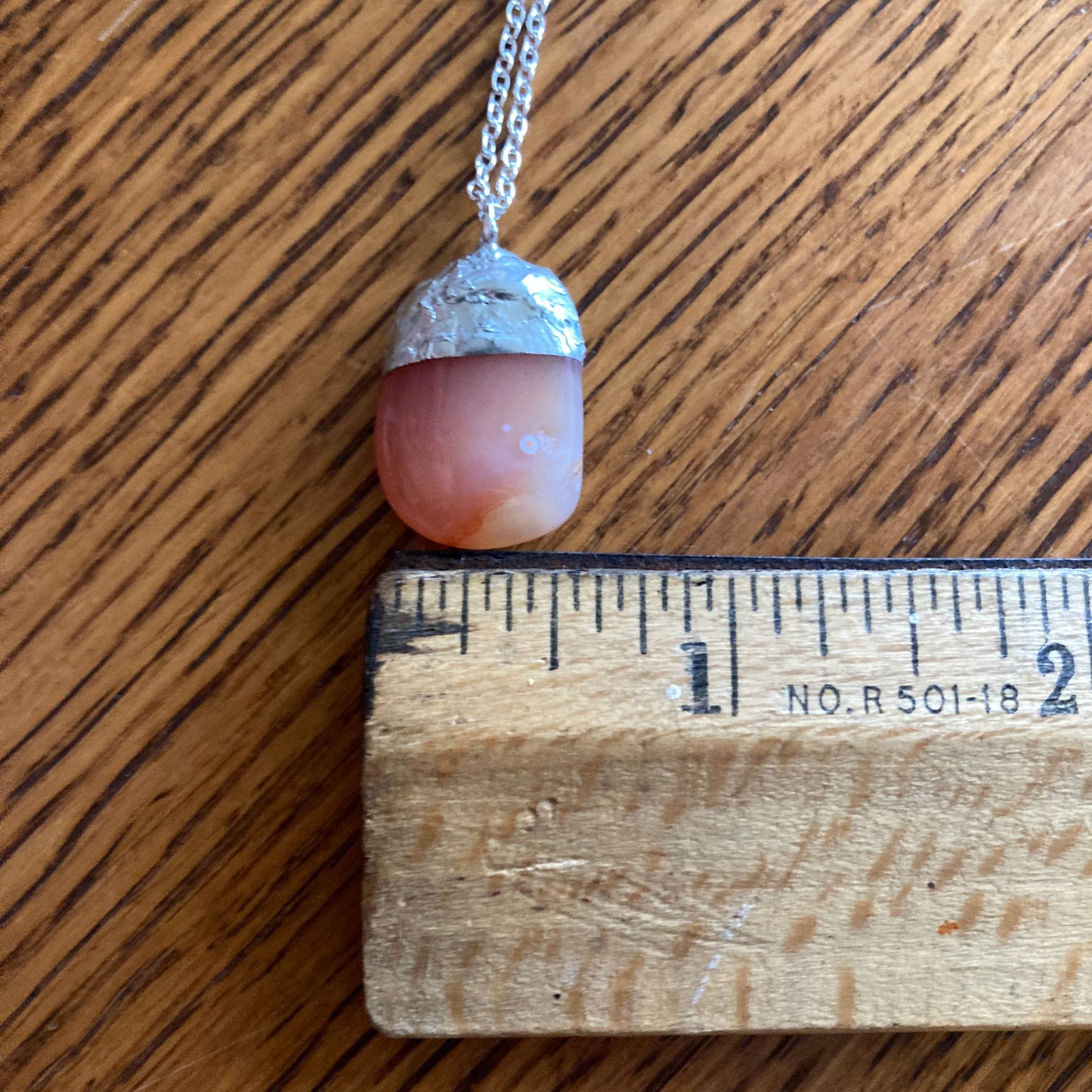 Artisan Made Rock Pendant Resembles Carnelian Handcrafted Necklace 1/2 in x 7/8 in