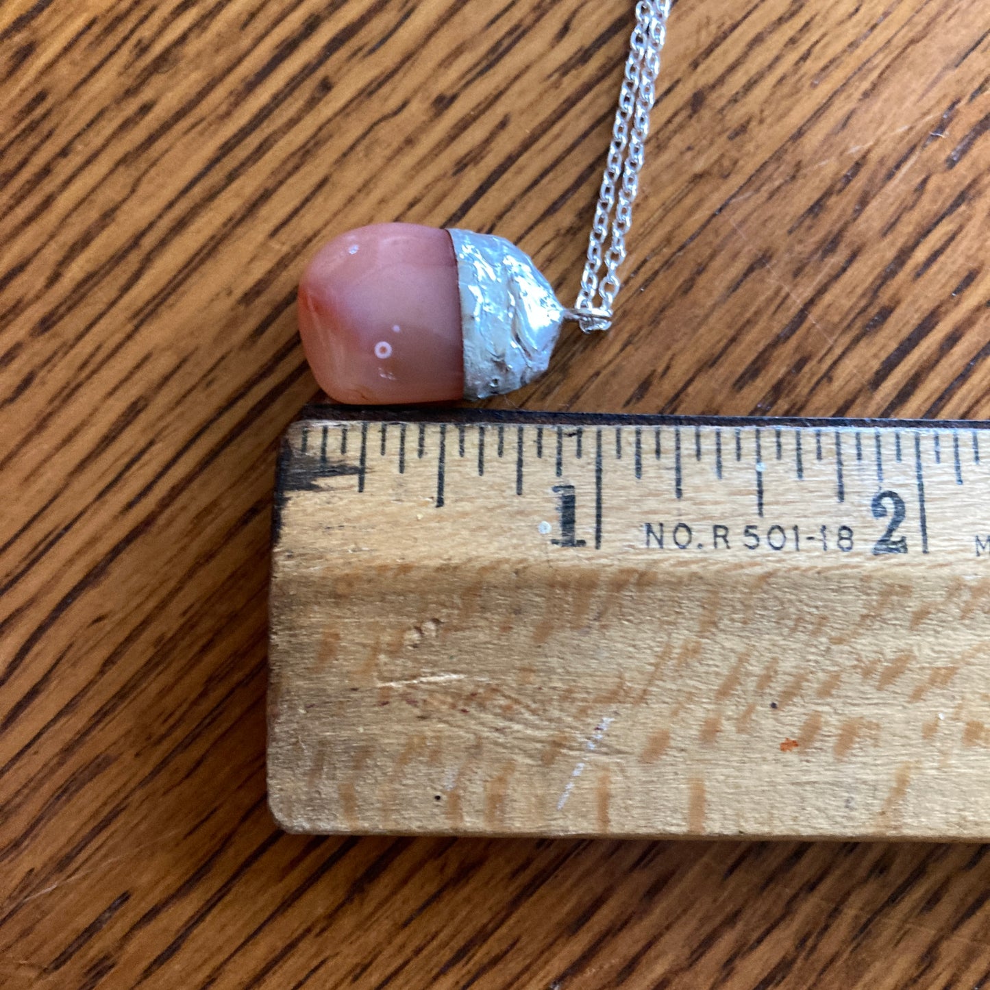 Artisan Made Rock Pendant Resembles Carnelian Handcrafted Necklace 1/2 in x 7/8 in