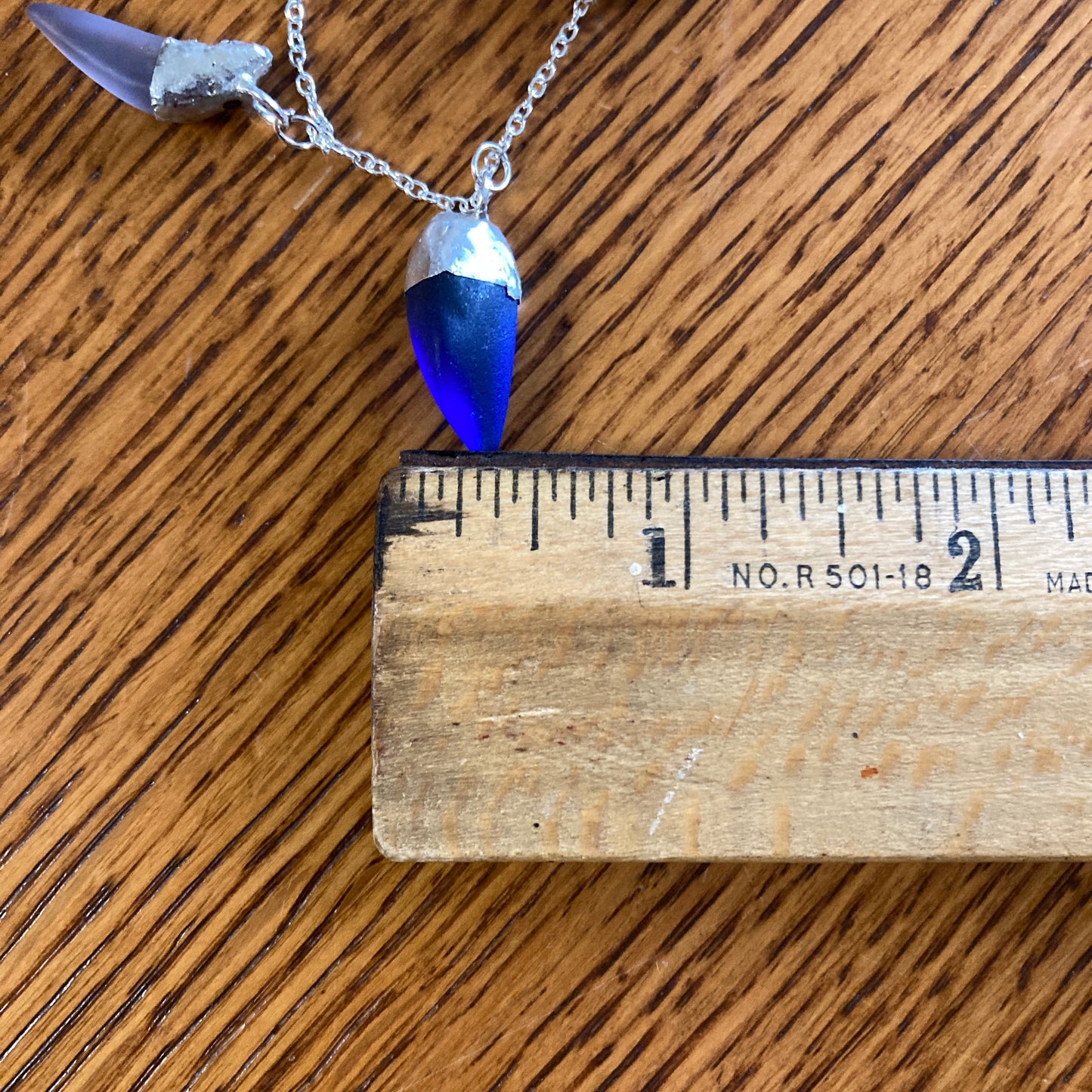 Erie Glass Artisan Made Multi Pendant Necklace Purple Blue And Pink Glass Handcrafted Jewelry