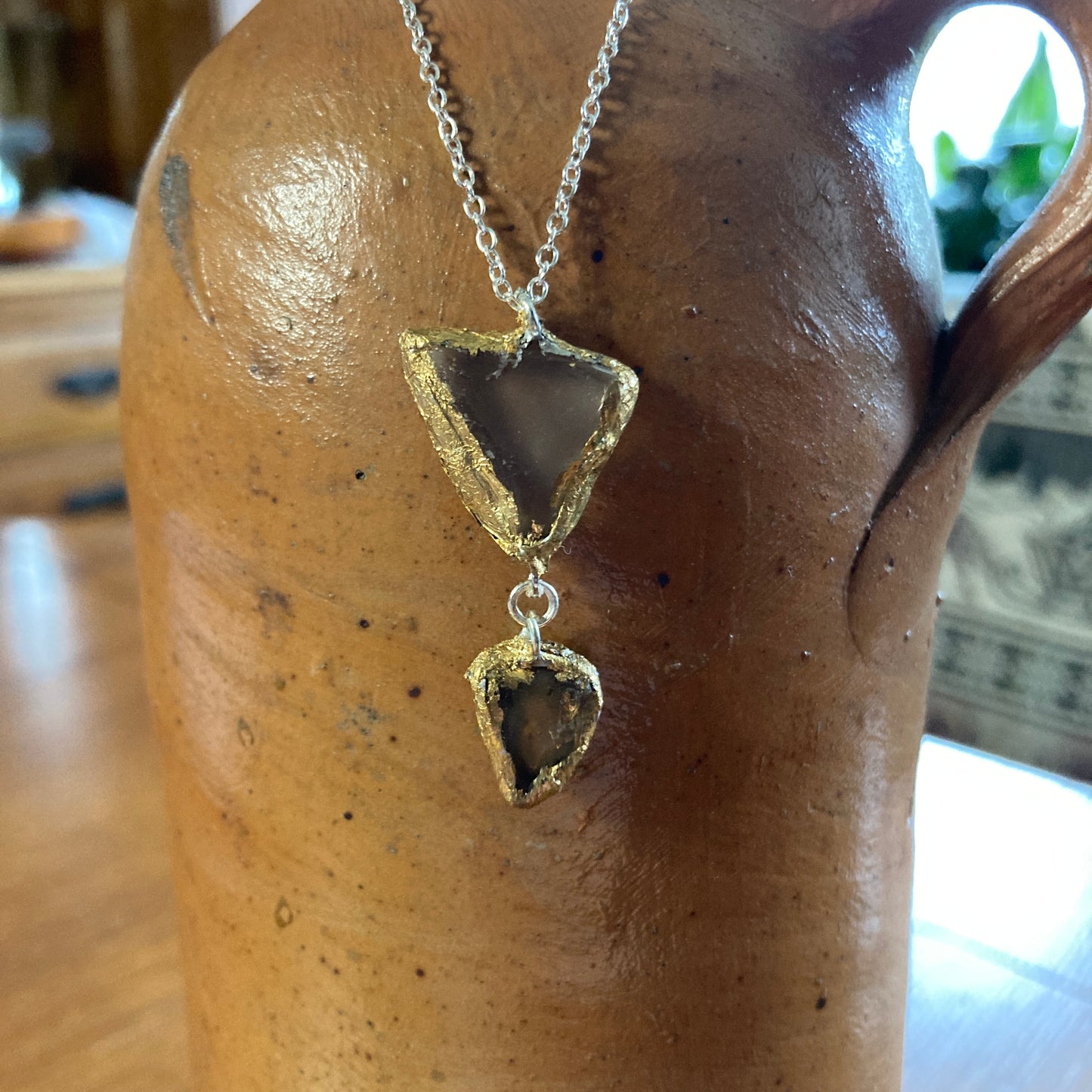 Erie Glass Artisan Made Pendant Frosted Glass Handcrafted Jewelry