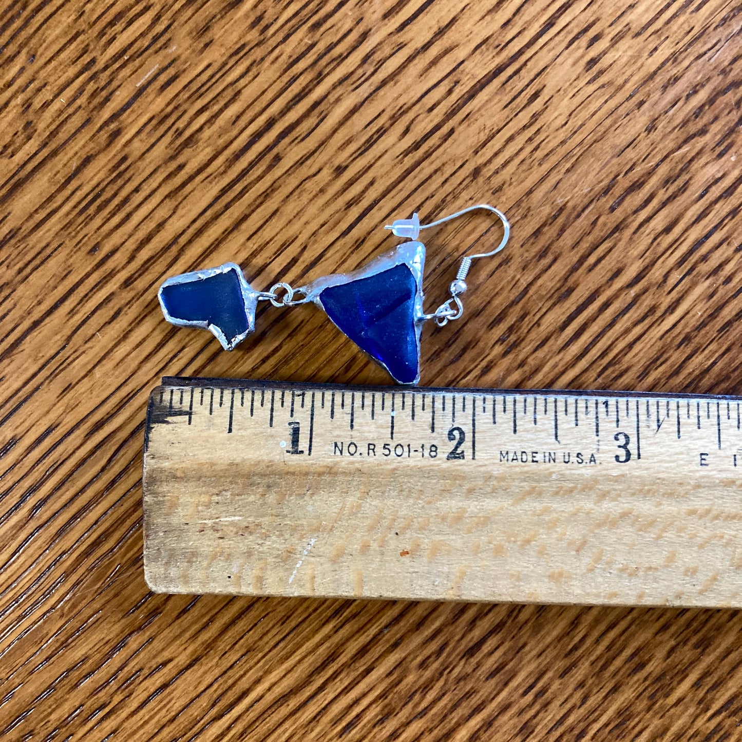 Erie Glass Artisan Made Blue Pendant And Dangle Earring Set Handcrafted Jewelry Set