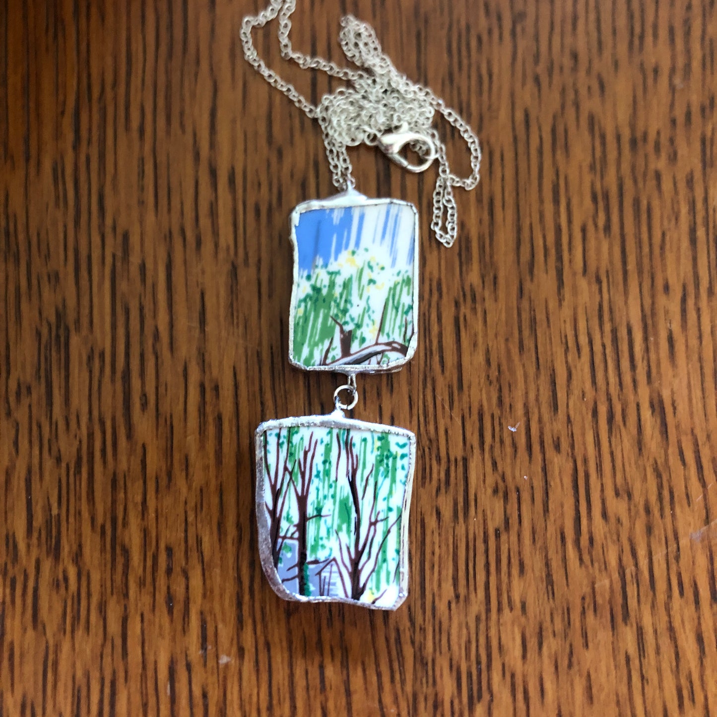 Broken Pottery Artisan Made Pendant Elvis Collector Plate Handcrafted Necklace 1in x 2.5in