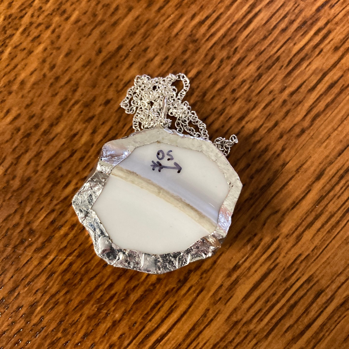 Broken Pottery Artisan Made Strawberry Pendant Fruit Plate Handcrafted Necklace 1.5 in x 1.25 in