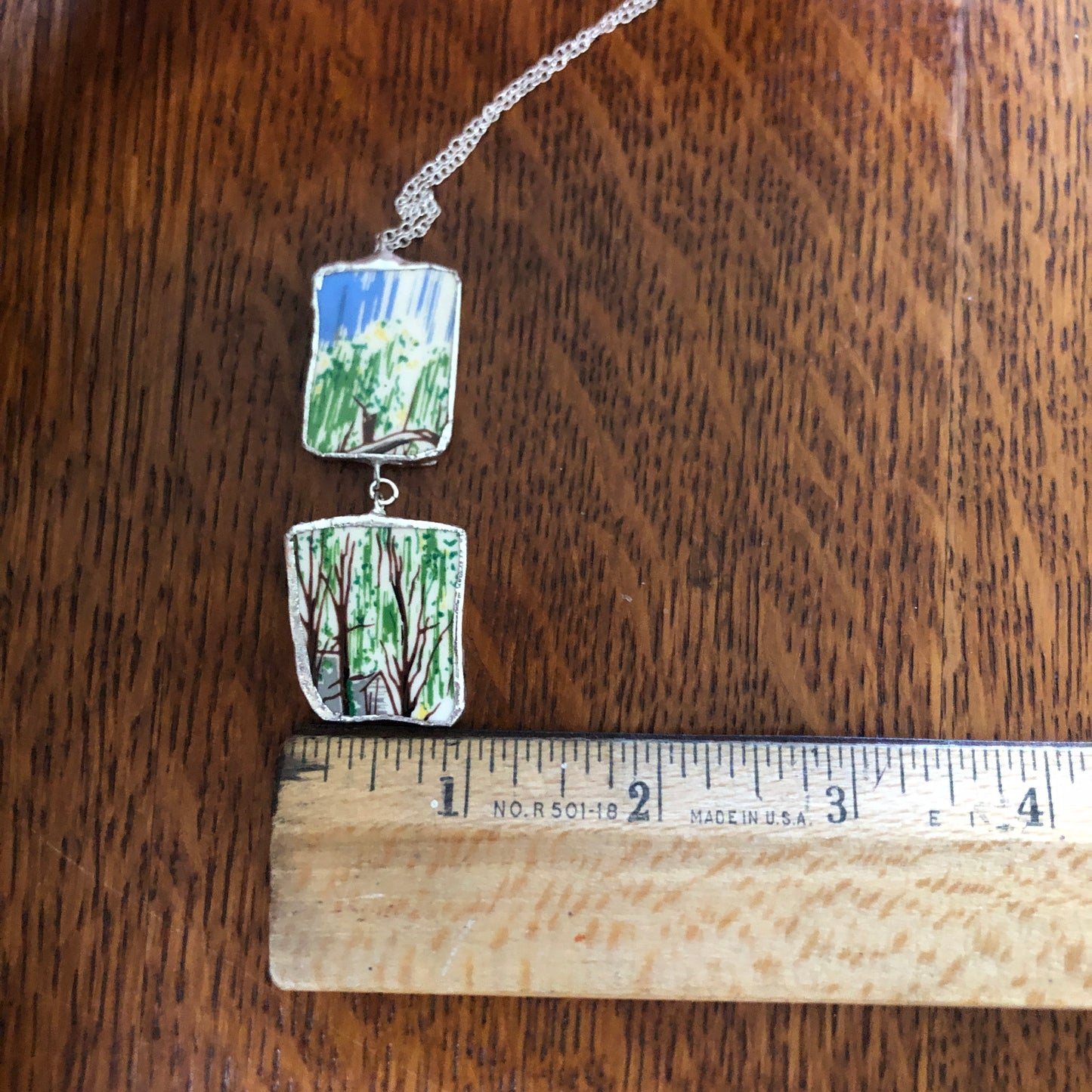 Broken Pottery Artisan Made Pendant Elvis Collector Plate Handcrafted Necklace 1in x 2.5in