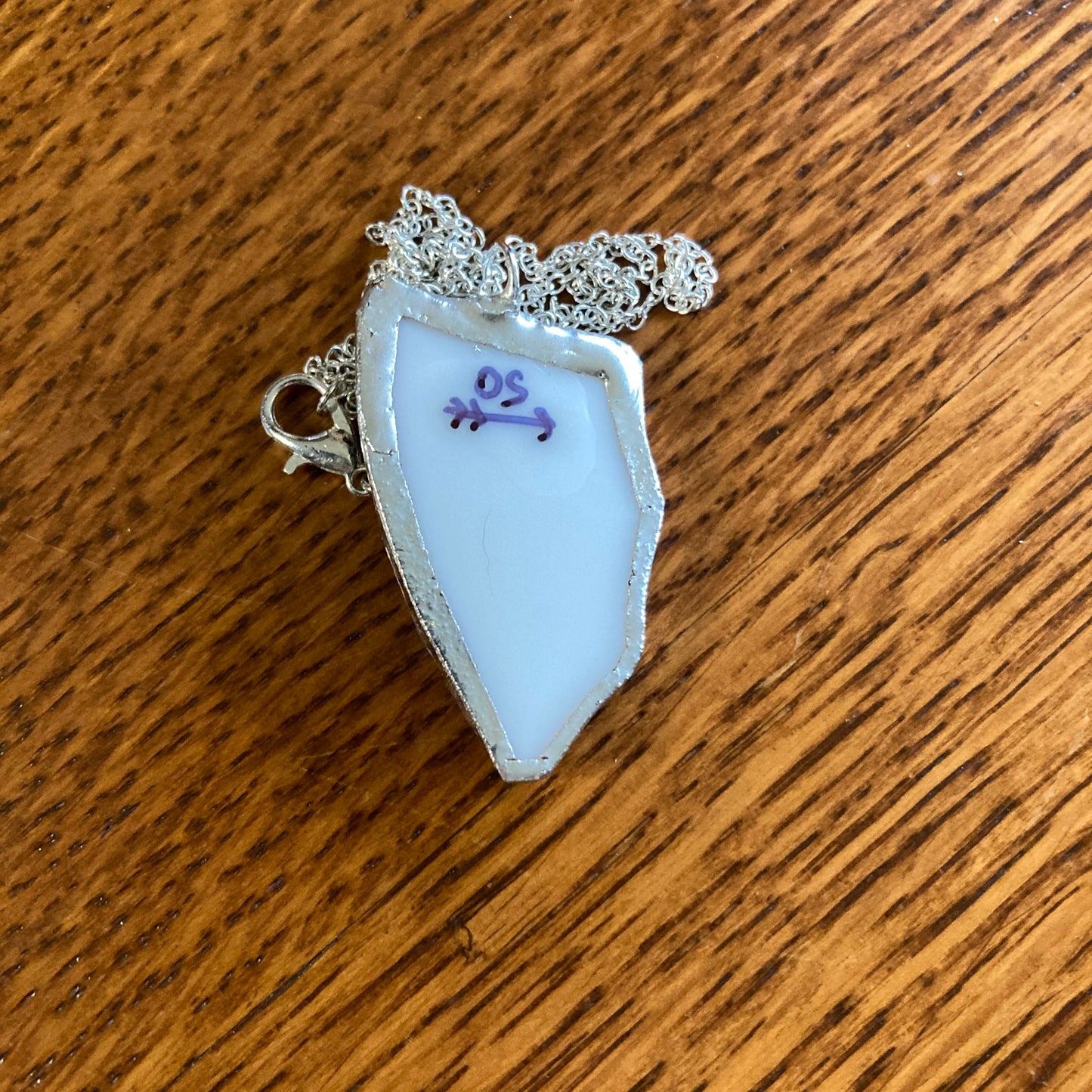 Broken Pottery Artisan Made Blackberry Pendant Fruit Plate Handcrafted Necklace 7/8 in x 1.5 in