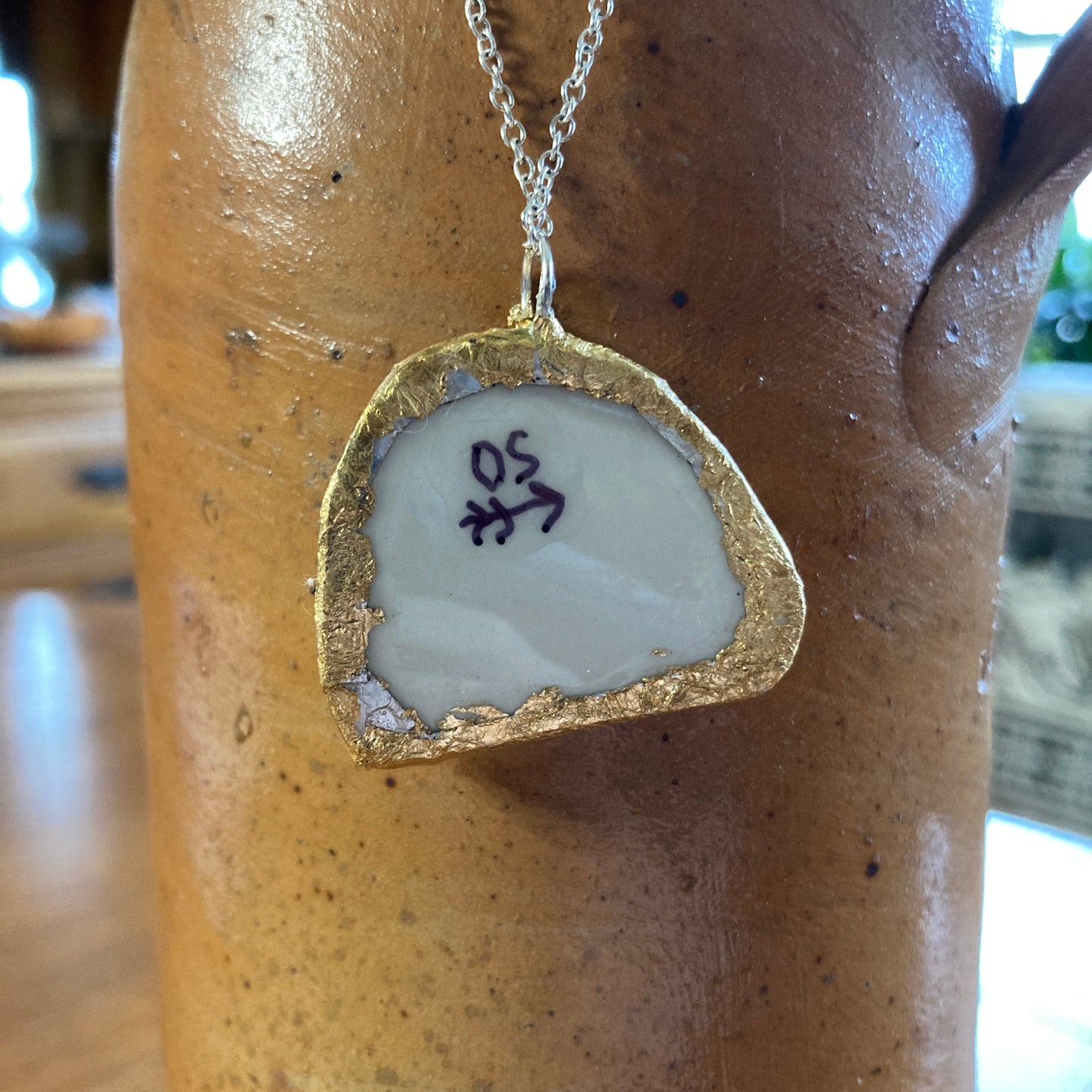 Broken Pottery Artisan Made Peter Rabbit Pendant Wedgwood Peter Rabbit Collector Plate Handcrafted Necklace 1.25 in x 1 1/8 in